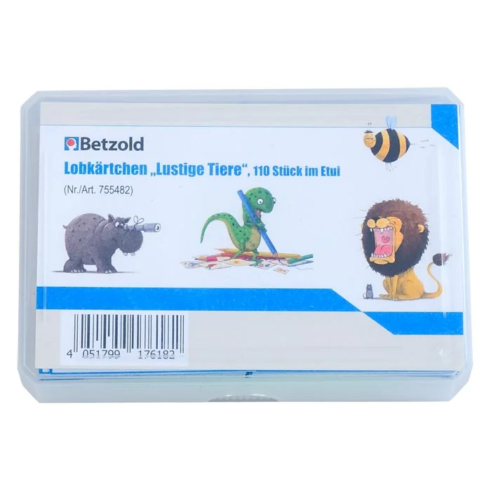 Tierlupkarten, Lustige Tiere, 110 Stück, Etui, Betzold