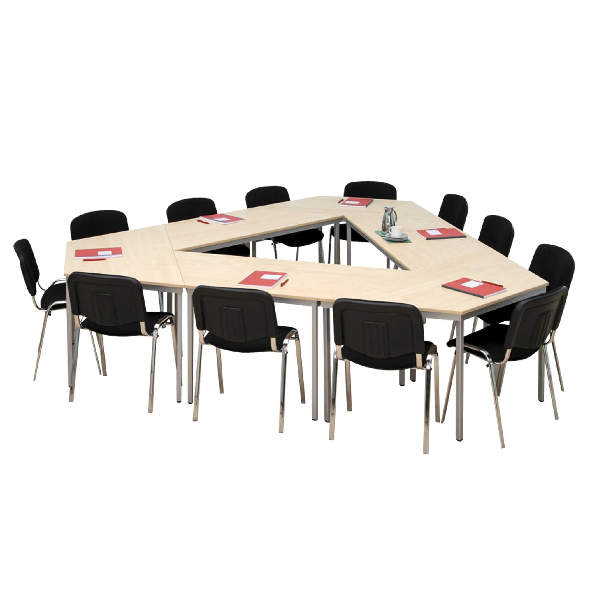 tischset, seminar-tisch, runde-tische, konferenz-tisch, stühle-schwarz