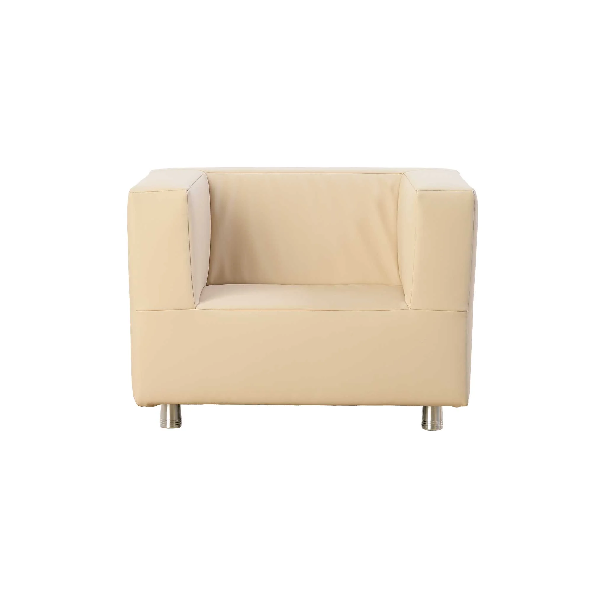 Sessel, Sofa‑Sessel, Beige, Lederimitat, Niedrige Beine