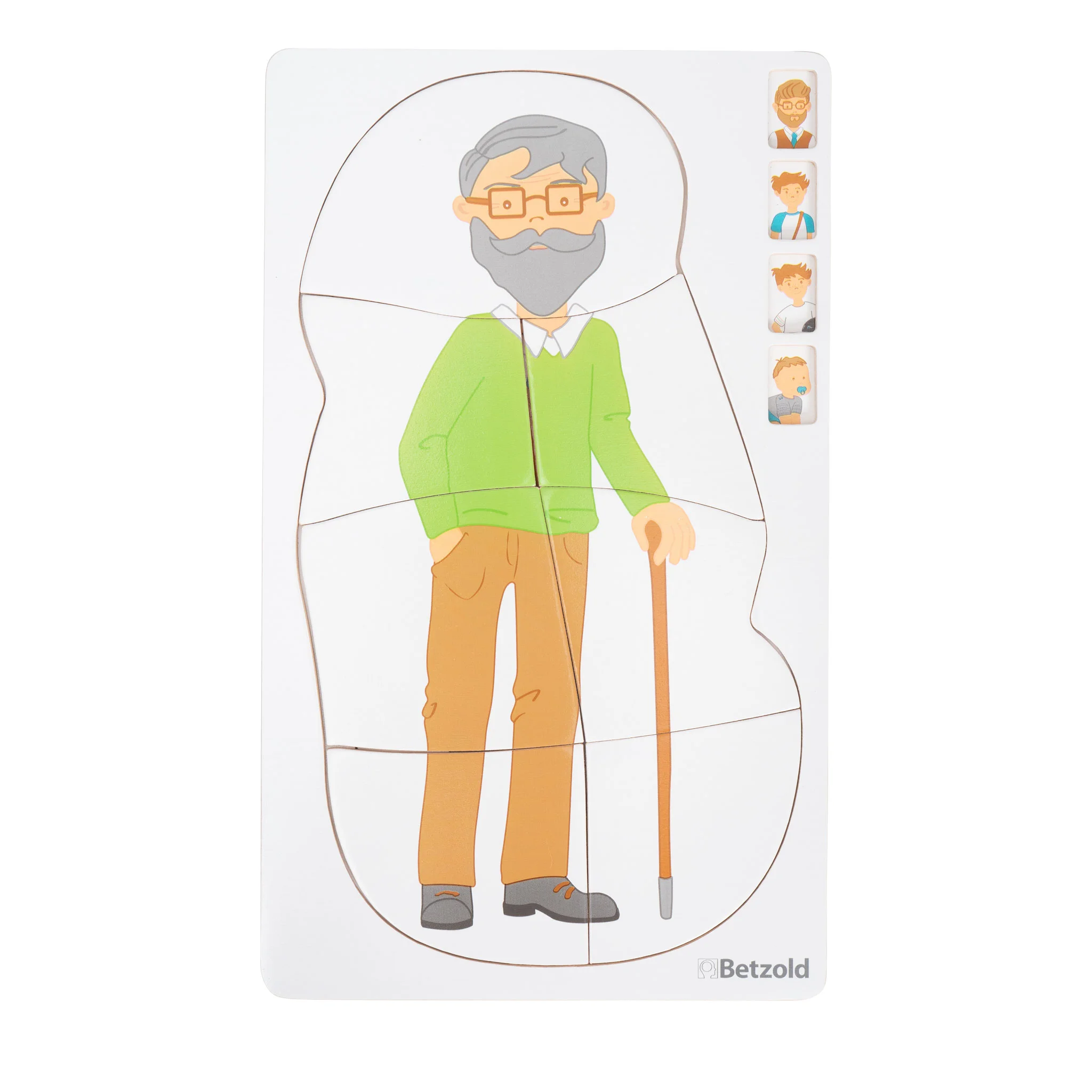 Puzzlespiel, Seniorenfigur, Hänger, Greisen-Puzzle, Puzzle-Teile