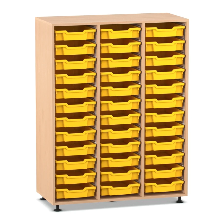 Mittelhohes Regal, 143,9 x 108,5 x 48 cm, mit 36 Boxen, Stellfüße