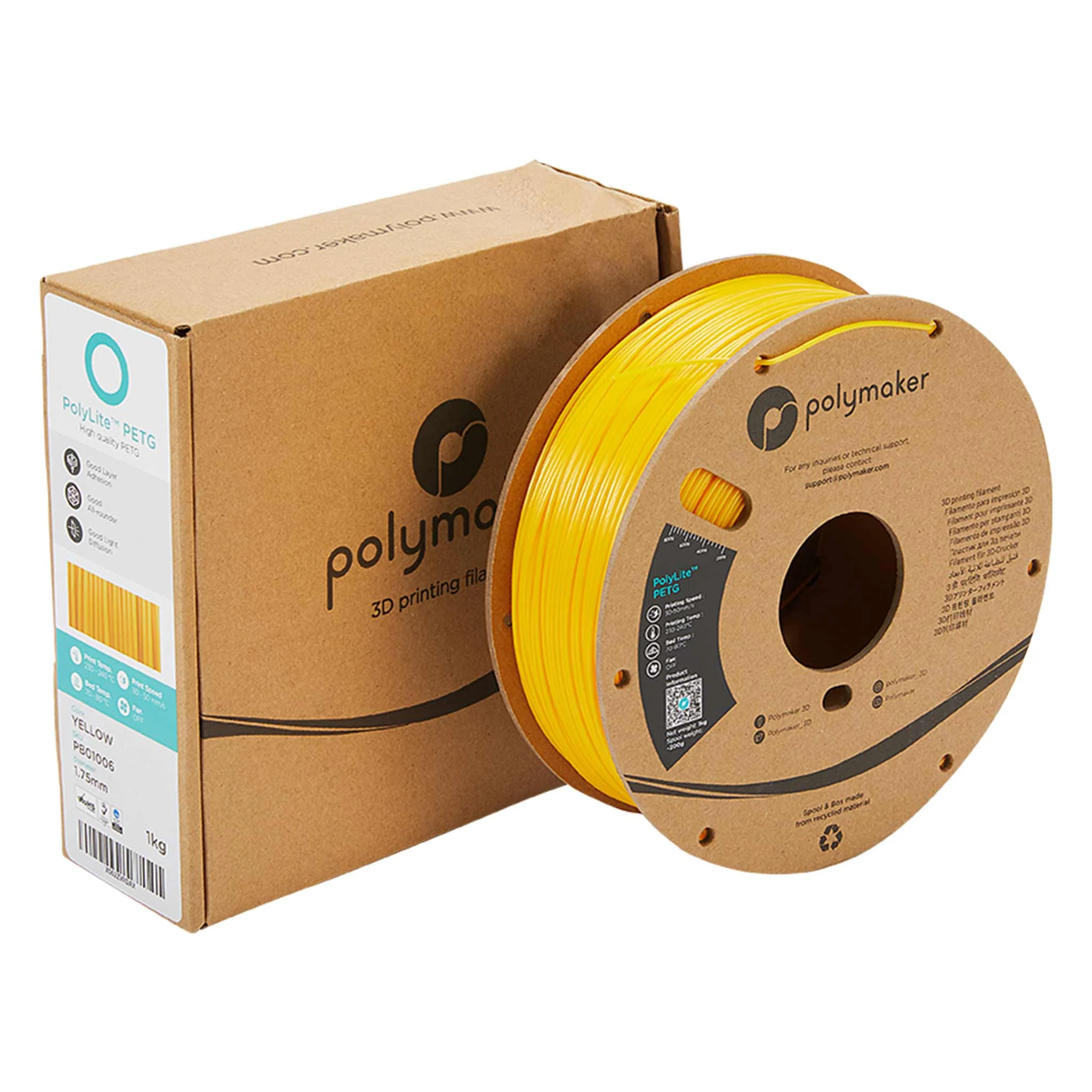 3D, Druck, Filament, Gelb, Spule