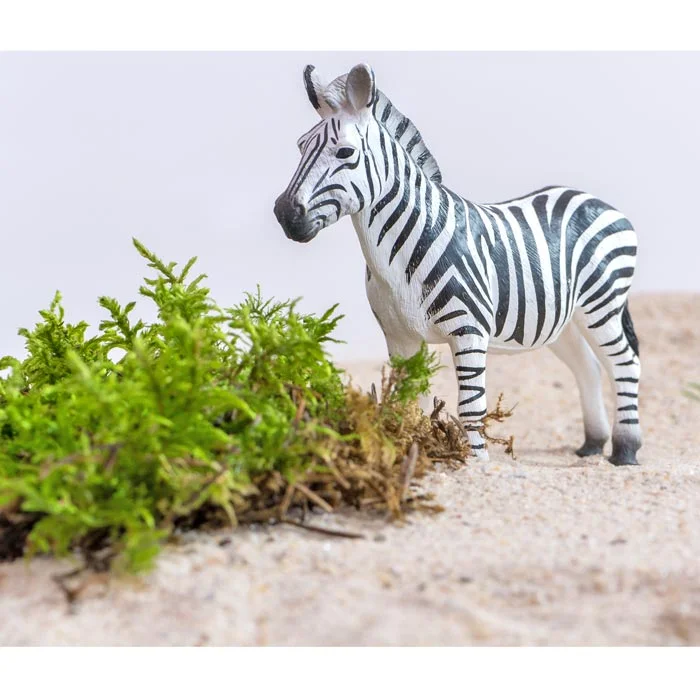 Zebra, Tierfigur, Körpiger Spielzeug, Schwarz-Weiß, Laub