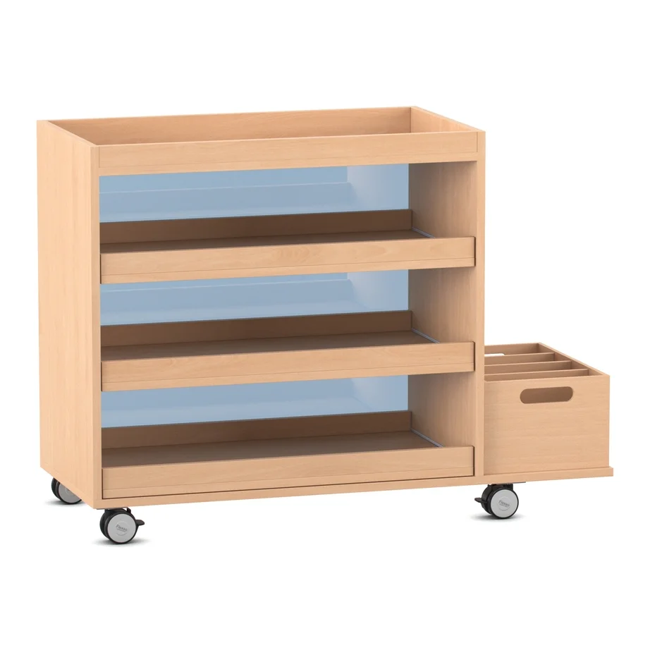 Flexeo® Musikwagen mit Auszügen, Buche hell