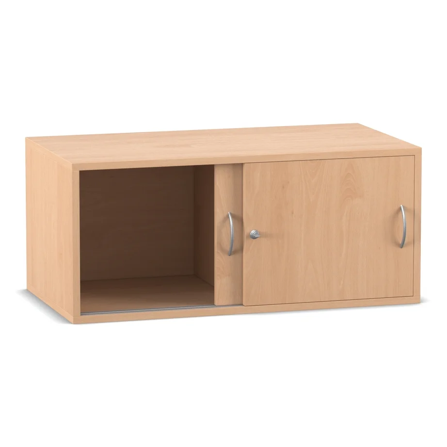 Aufsatz-Schiebetürenschrank, 41,1 x 94,4 cm, mit Mittelwand, Buche hell