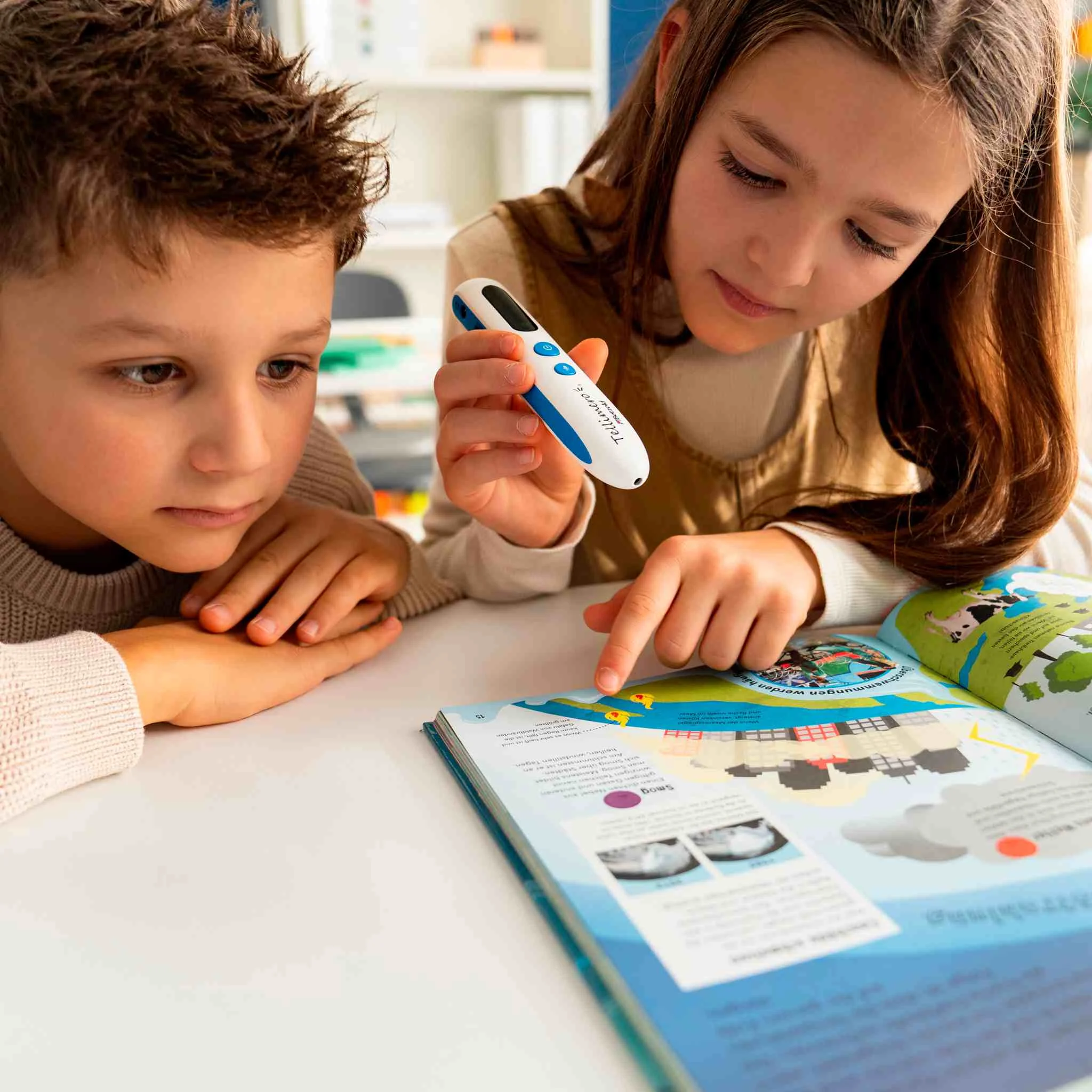 Lernstift, digitaler Stift, Vorlesestift, weiß-blau, Kinder