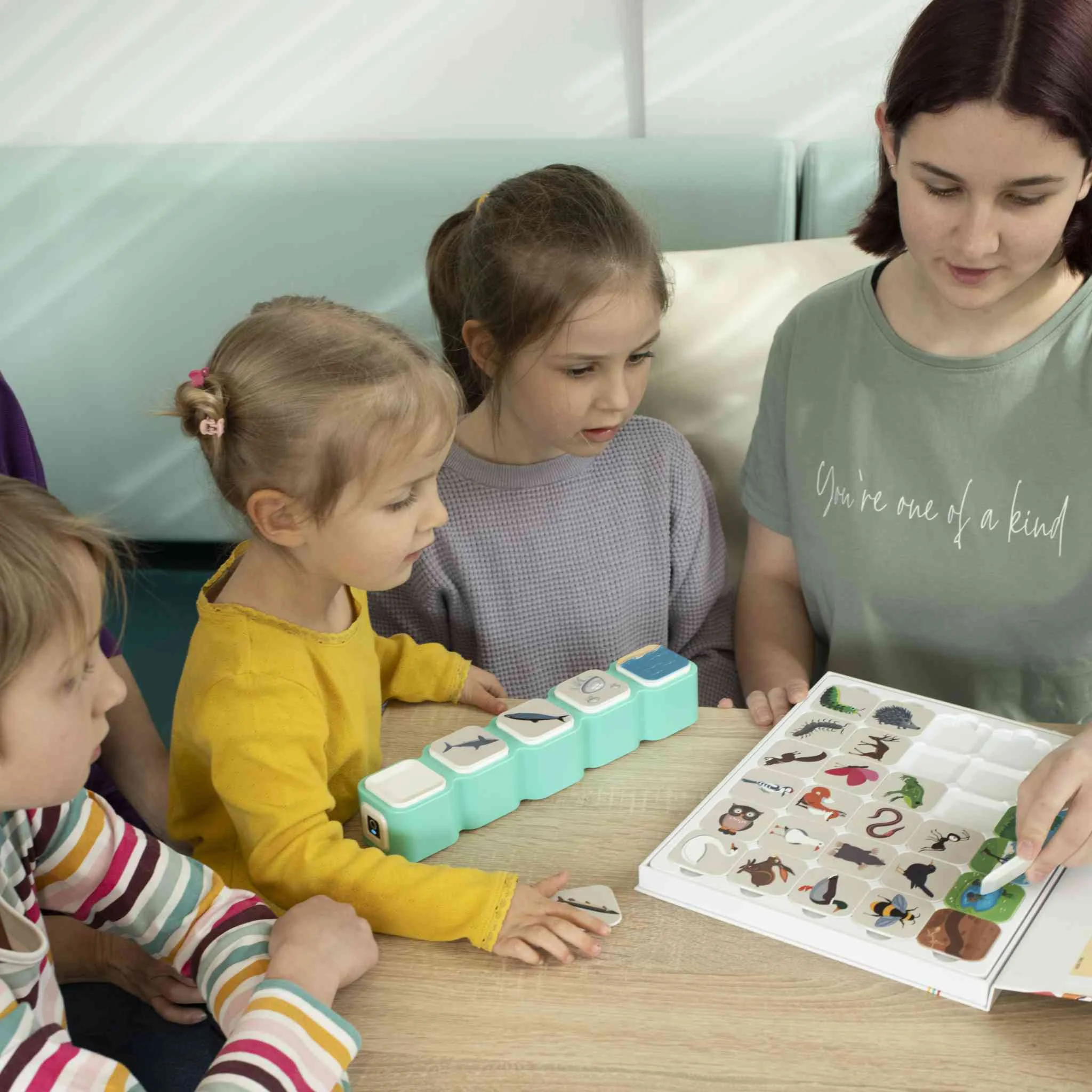 Kinder, Lernspiel, Puzzles, Tierkarten, Magnetwürfel