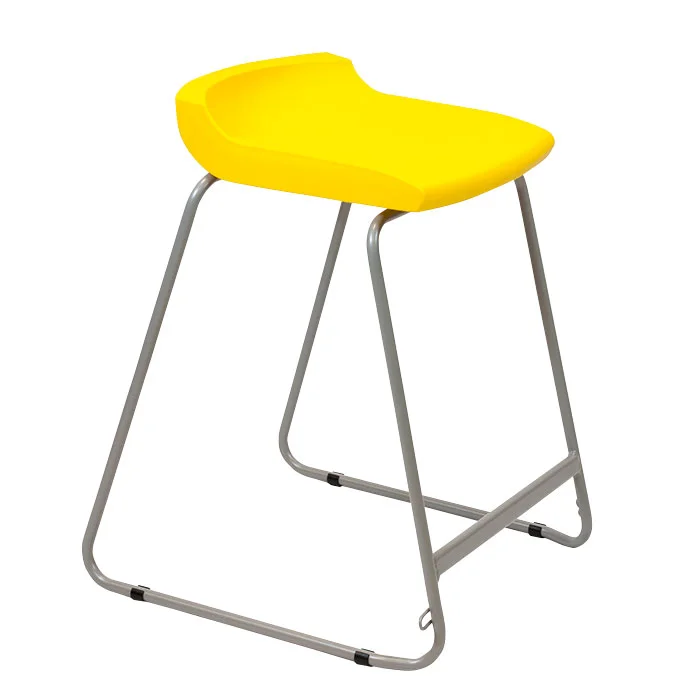 Stuhl, Barhocker, Gelb, Metallgestell, Kunststoffsitz