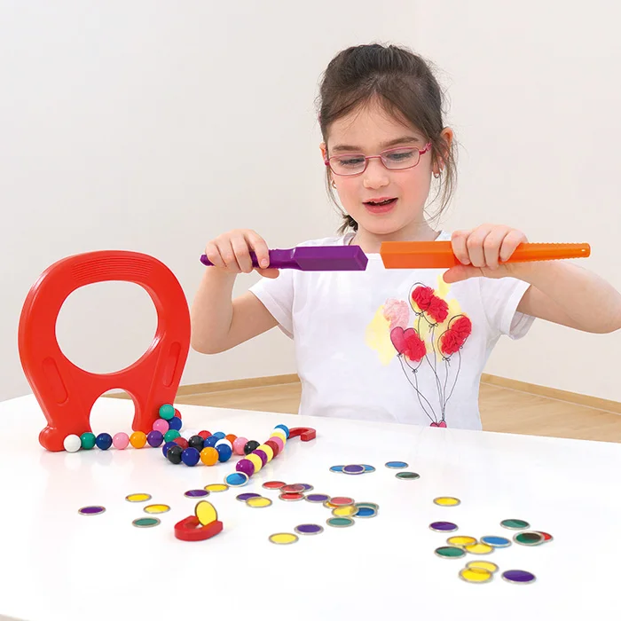 Fidget-Spielzeug, Perlenkette, bunte Perlen, Kunststoffperlen, Sortierspiel
