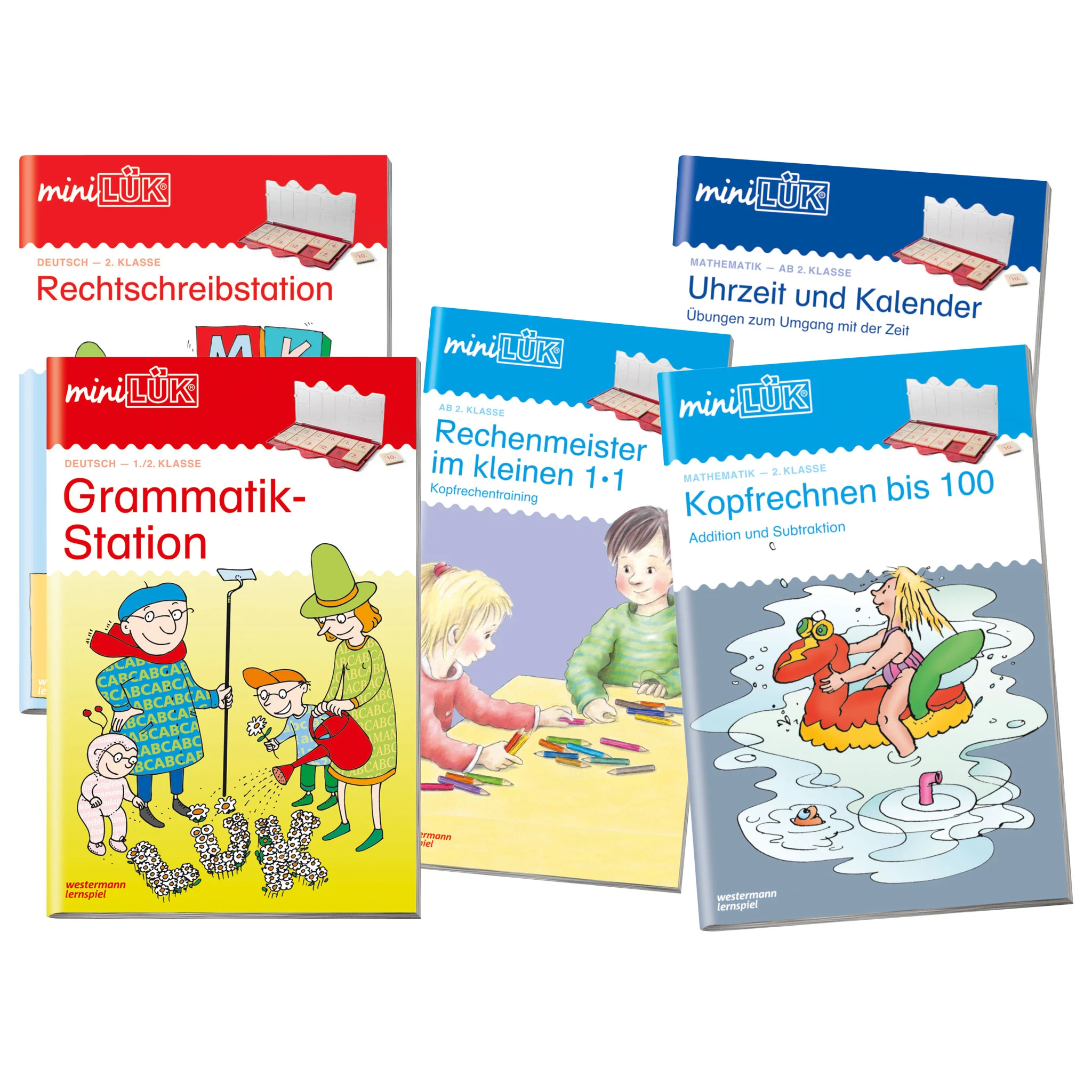 Lernhefter, Nachhilfehefter, Grammatik-Station, Rechenmeister, Uhrzeit Kalender