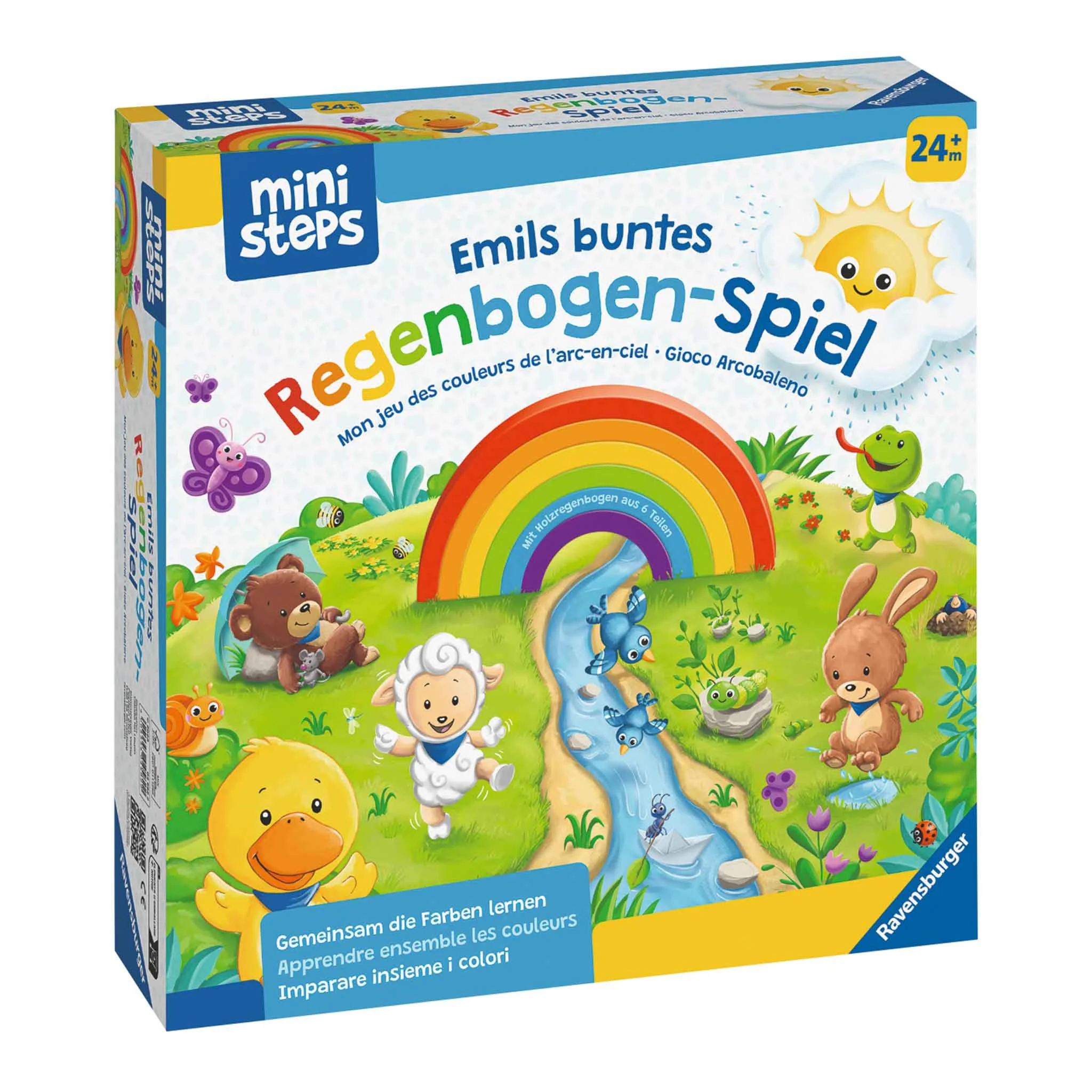 Kinder-Set, Regenbogen-Spiel, Farben lernen, Tier-Charaktere, Spielbox
