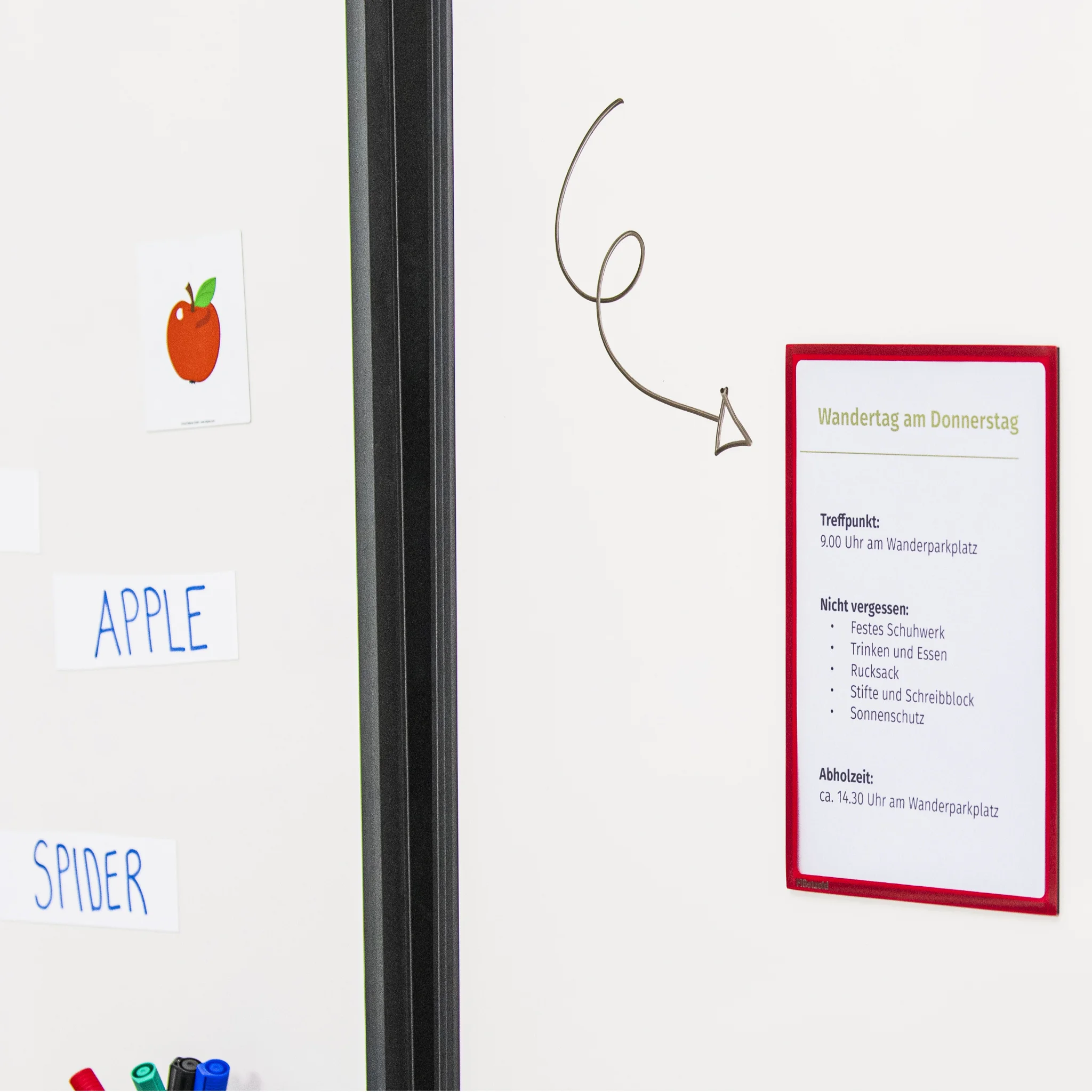 wandertag, placard, poster, mitteilung, apfel