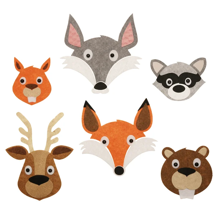 Tiermasken, Tierfiguren, Waldtiere, Tiergesicht, Fellfarben