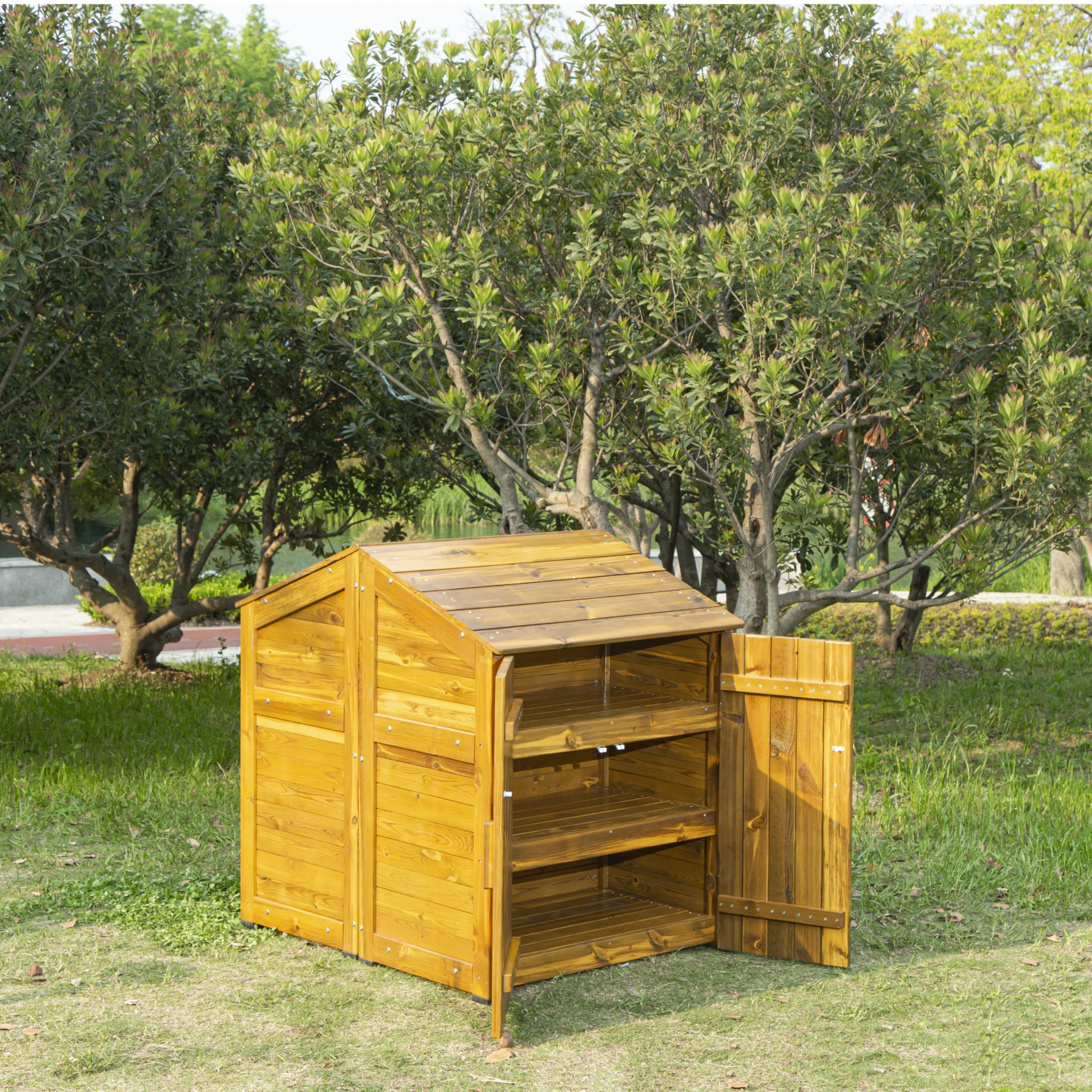 Holzküche, Gartenregal, Holzschrank, Aufbewahrung, Gartenmöbel