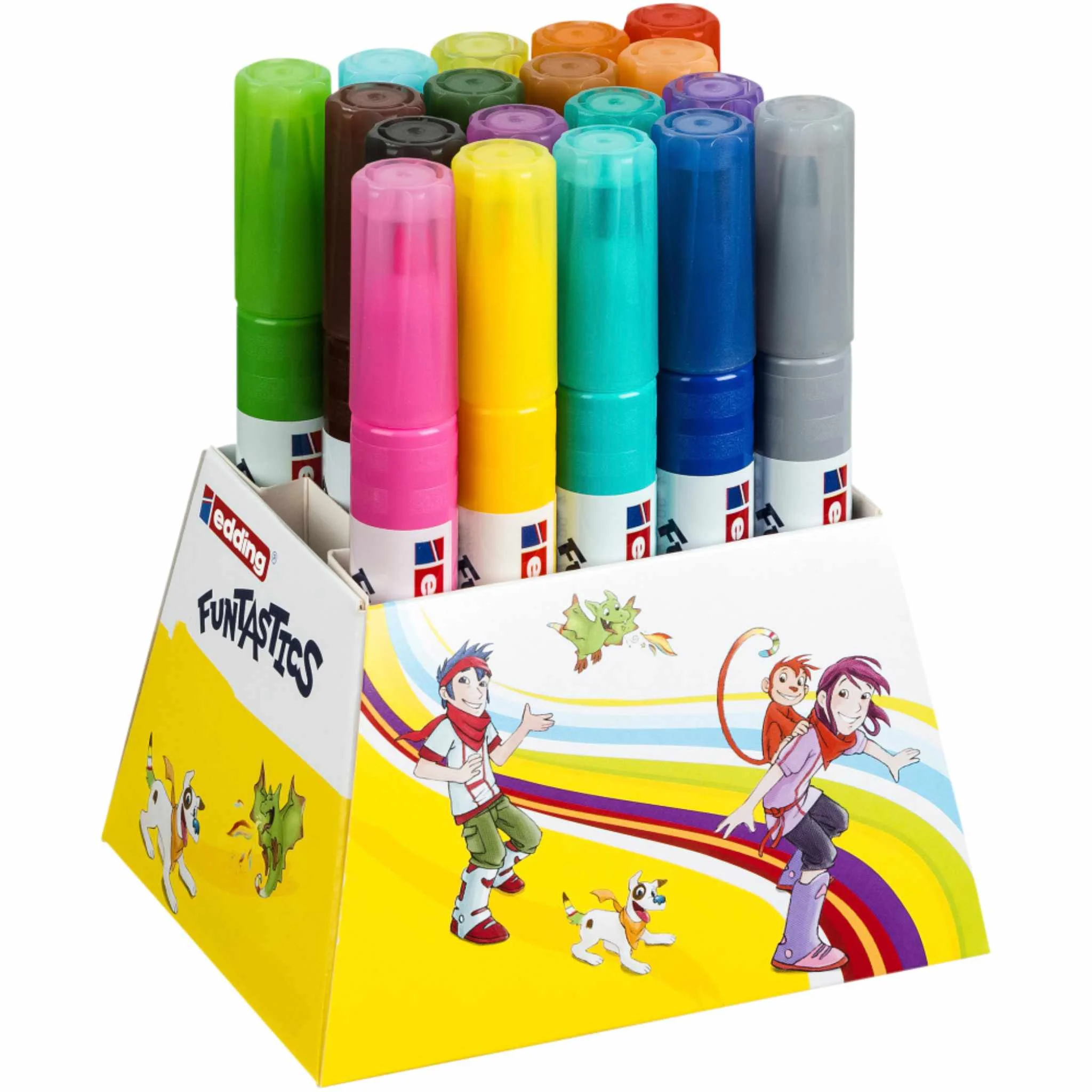 Marker-Set, Filzstifte, Mehrfarbig, Breite Spitze, Pappaufsteller