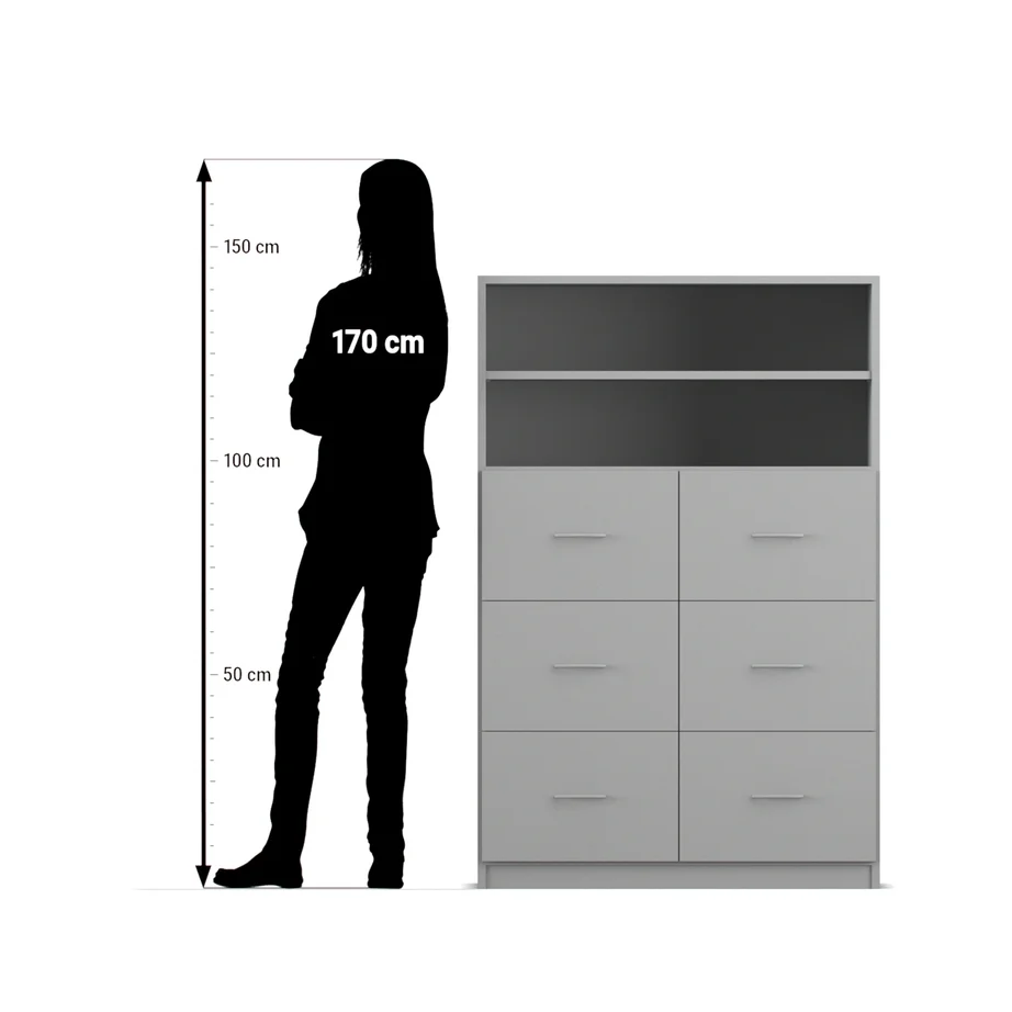 Kleiderschrank, Schubladenkommode, Chiffonier, Garderobe, Möbelfront