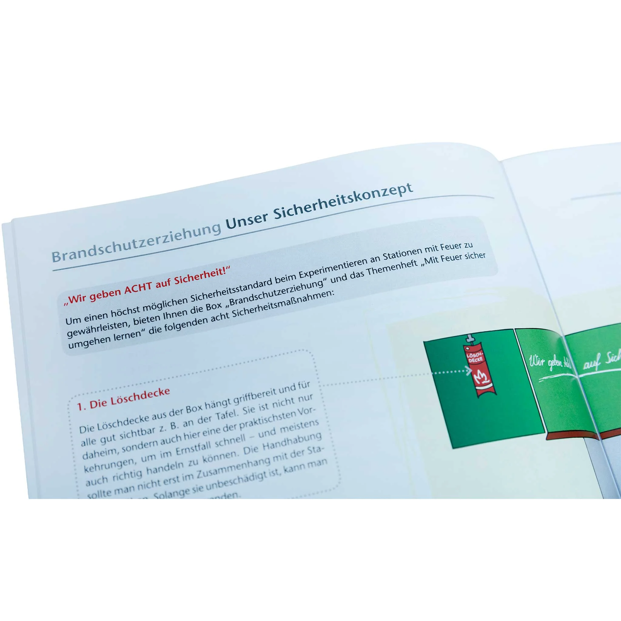 Broschüre, Sicherheitskonzept, Branderschutz, Löschabdeckung, Feuerlöschmittel