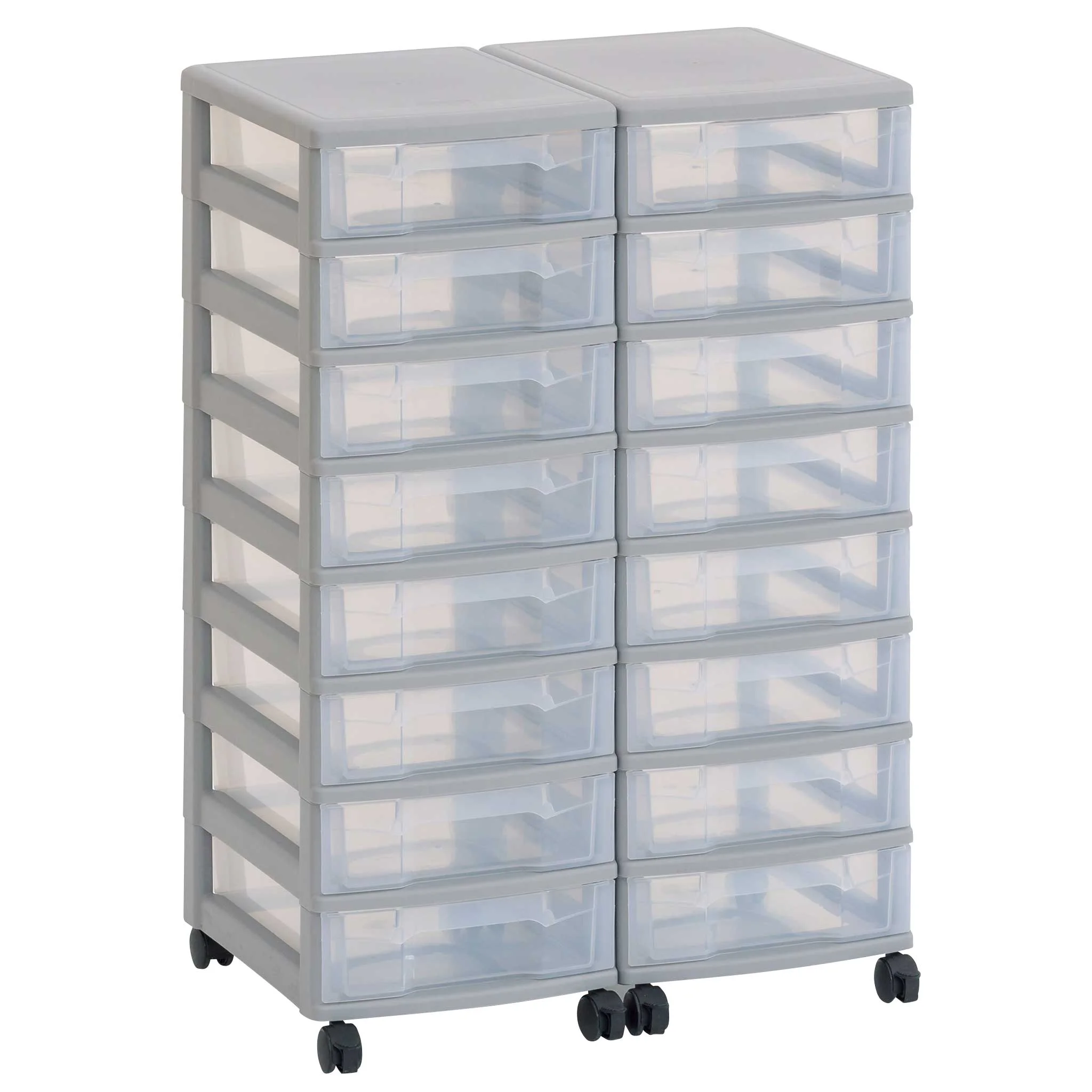 Aufbewahrungsdrawer, Schubladenbox, Transparent, Rollcontainer, Klapptür/Schubladen