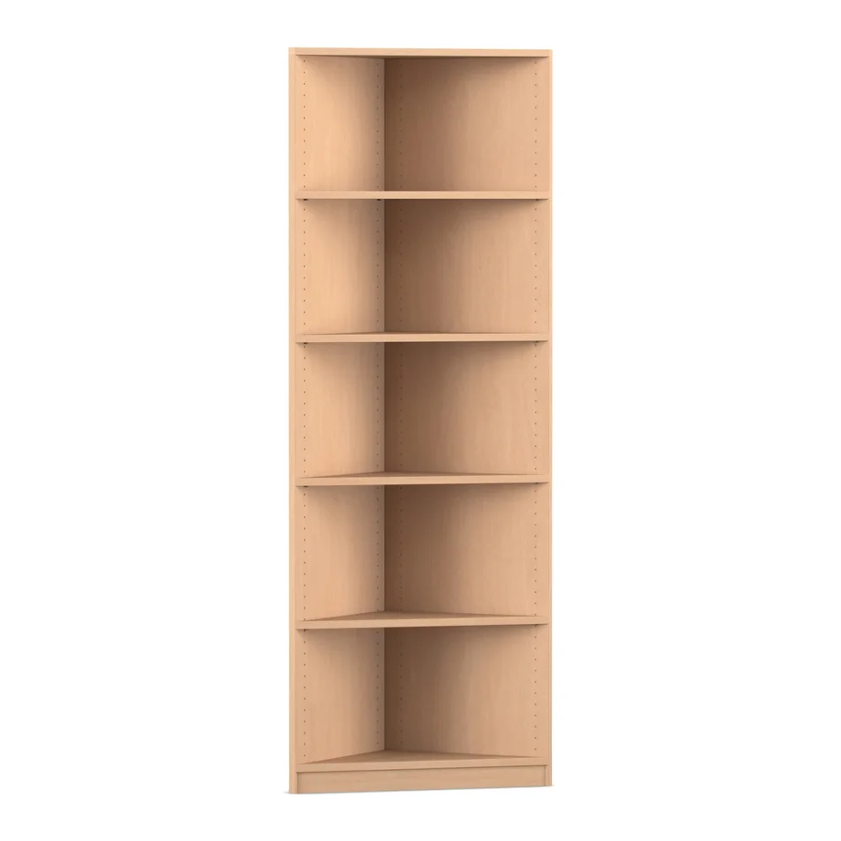 Abschlussregal eckig - Höhe: 190 cm, Buche hell