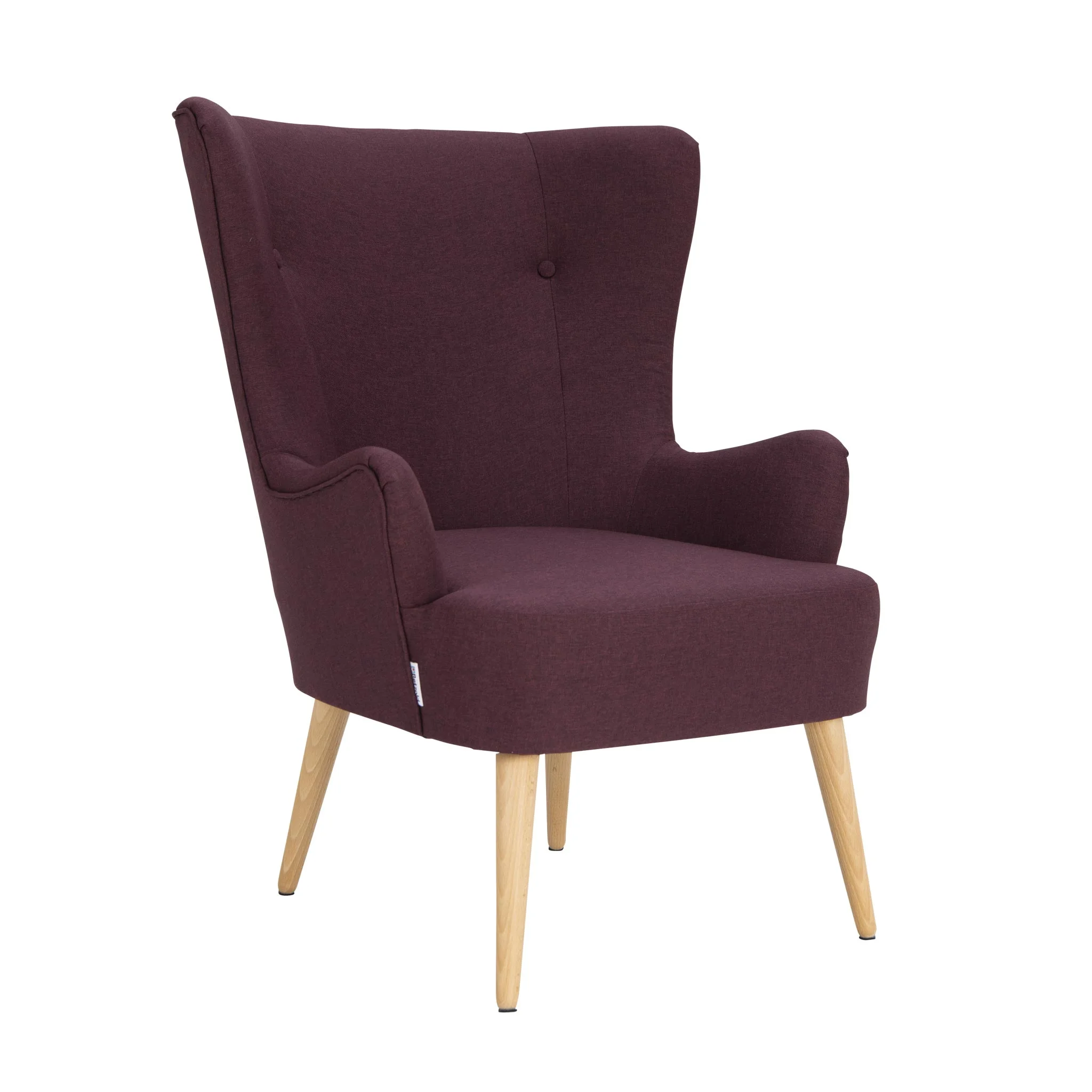 Sessel, Charcoal Lila, Pulverbeschichtete Beine, Holzbeine, Garniturstuhl