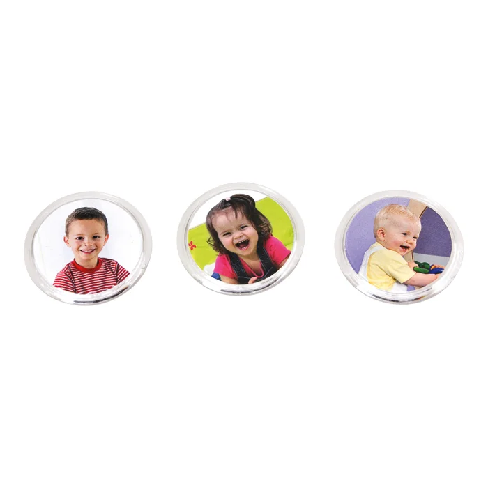Kinder Portrait Sticker, Runde Fotomagnets, Baby-Fotos, Drei Magnete, bunte Kinderfotos