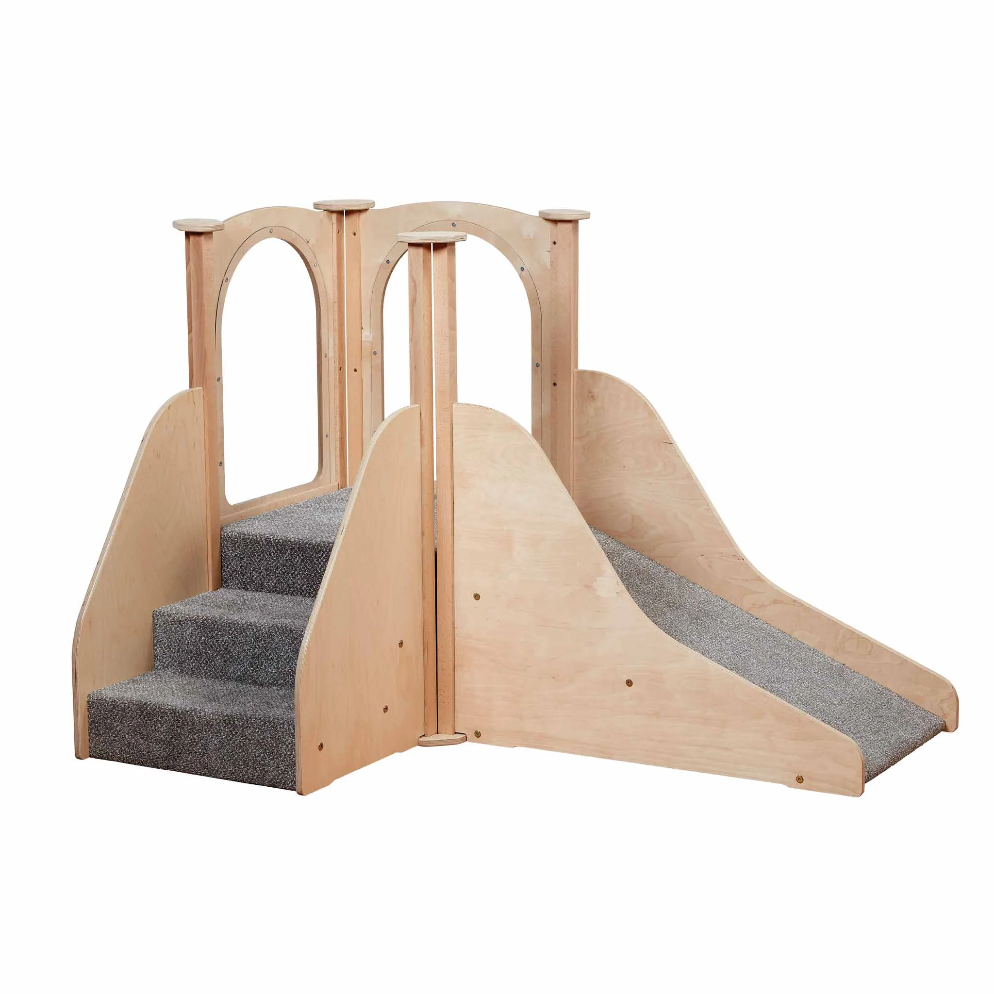 Kinderklettergerüst, Kletterturm, Holzspielhaus, Kletterrampe, Treppe/Slide Kombi
