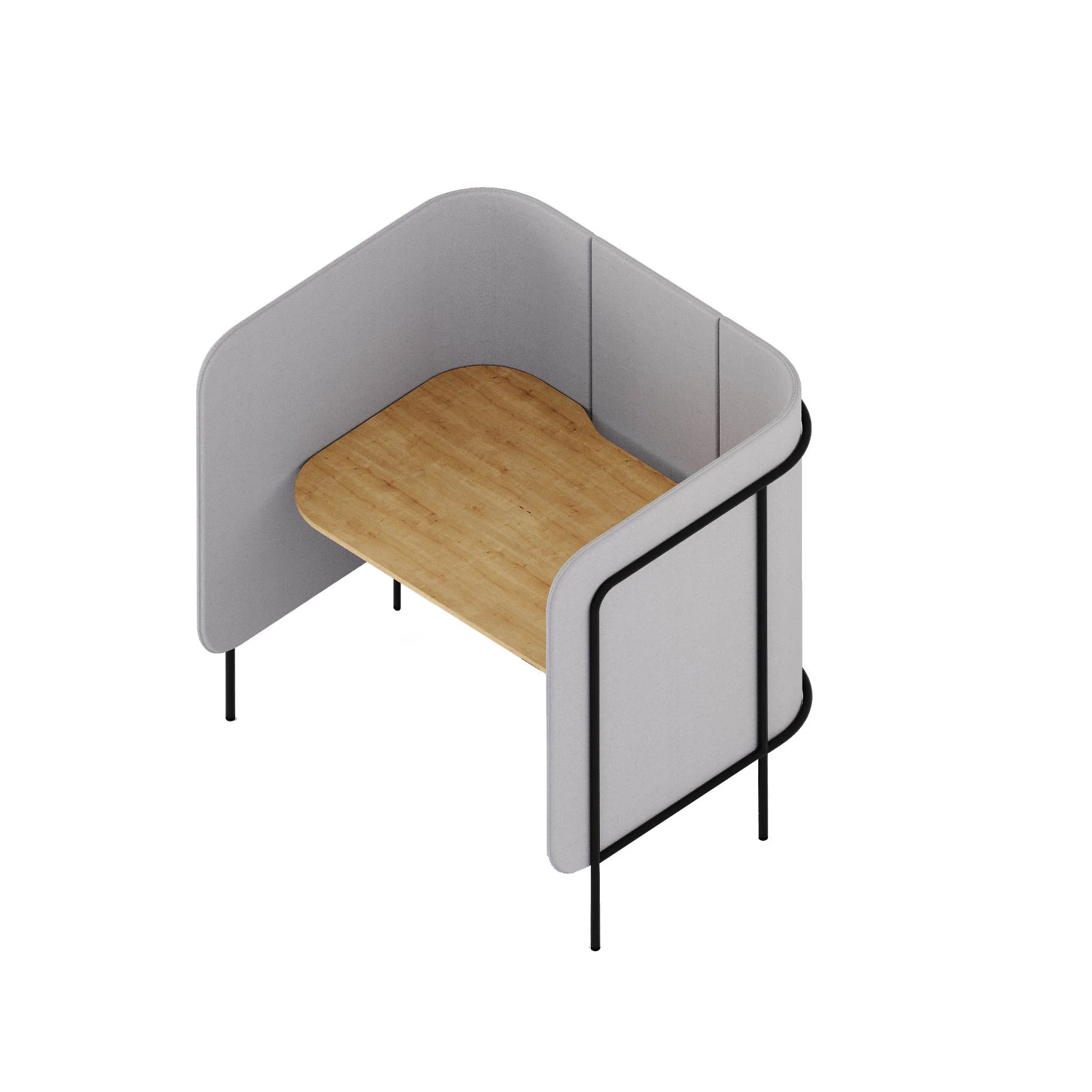 Arbeitsplatztrennwand, Schreibtischaufsatz, Holzplatte, Metallrahmen, Arbeitsnische