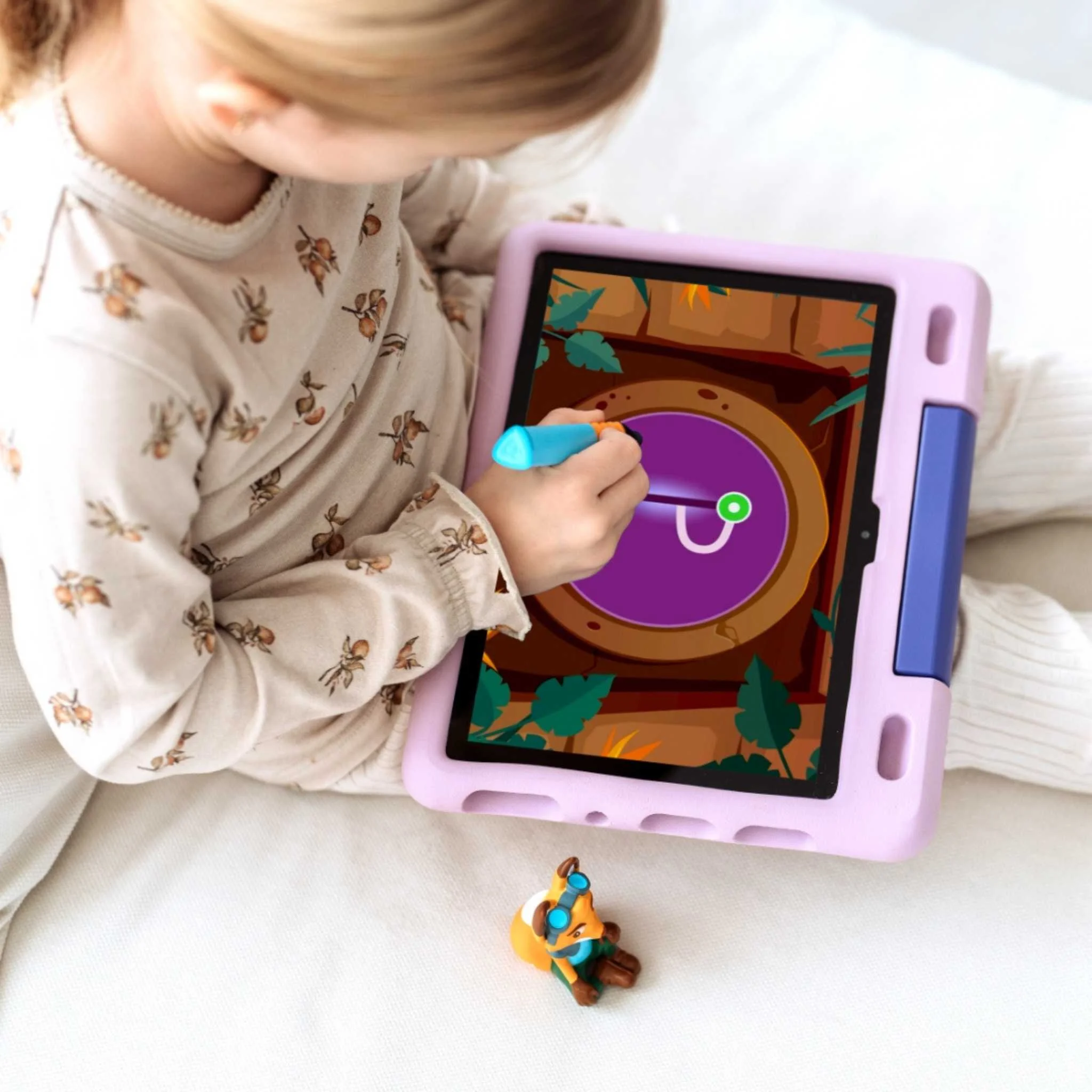 Tablet, Kindertablet, Stift, Lila Hülle, Bildungs-App