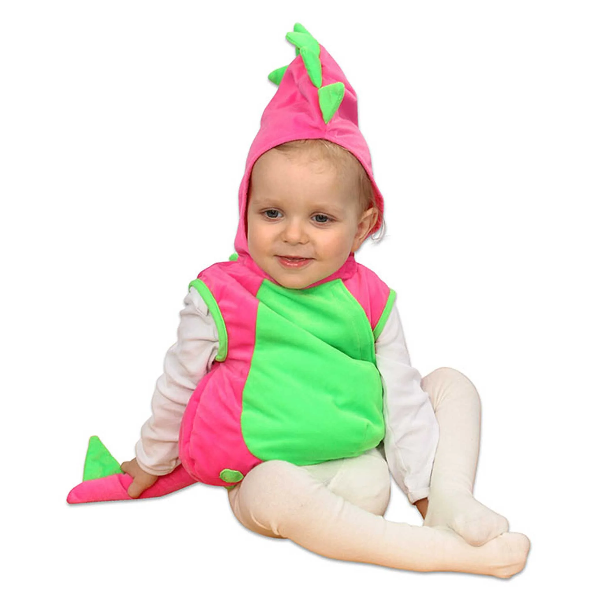 Kostüm, Baby, Drachenkostüm, Farbe grün-pink, Tierkostüm