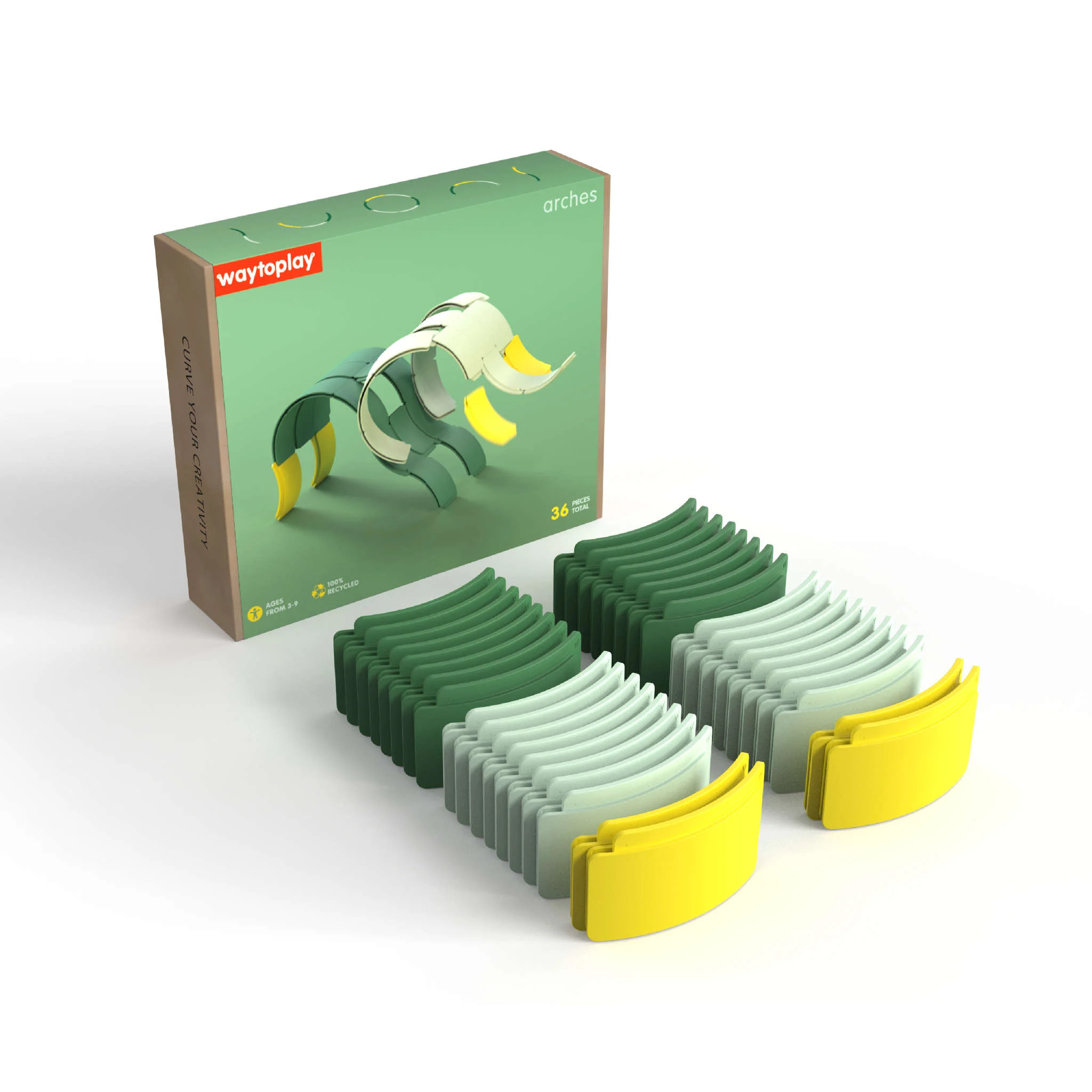 Kugelbahn, Spielzeug, Kunststoff, Grün, Gelb