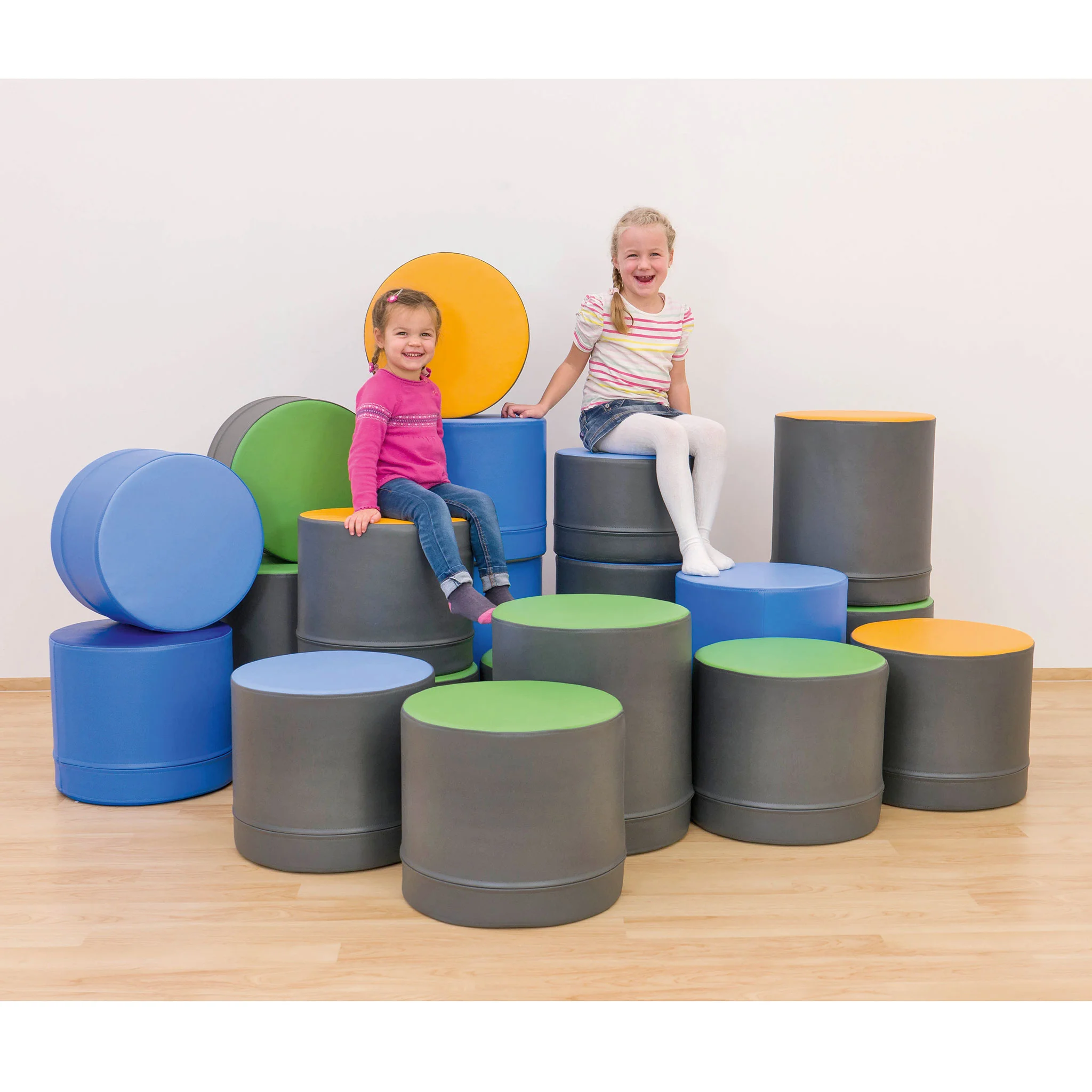Puffhocker, Schaumstoffhocker, Farbblöcke, Kindermöbel, Spielsitz