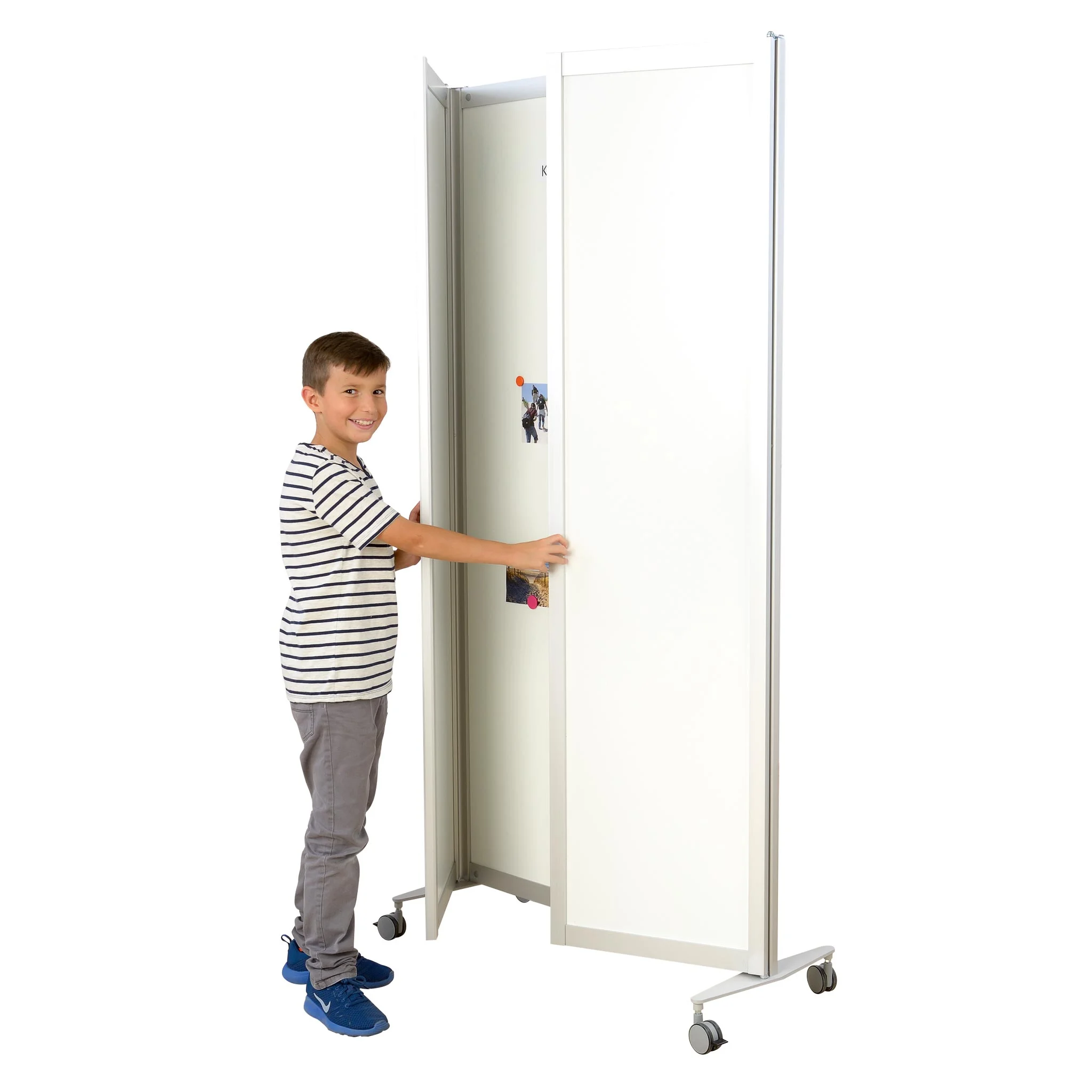 Pauschale Trennwand, Mobiler Kleiderschrank, Schiebetür, Stahlrahmen, rollenbasierter Schrank