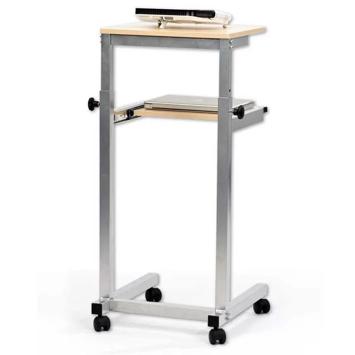 Stehpult, Laptopständer, Laptop-Tisch, Rollentisch, Metallrahmen