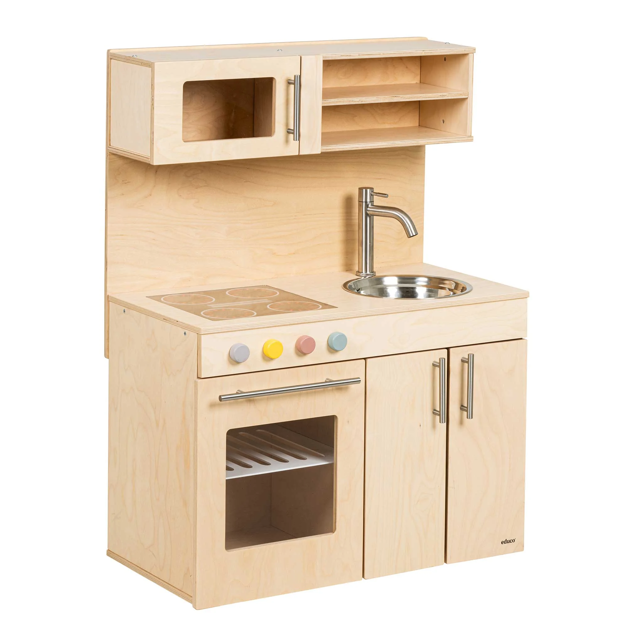 Kinderküche, Holzküche, Kochfeld, Spüle, Schrank