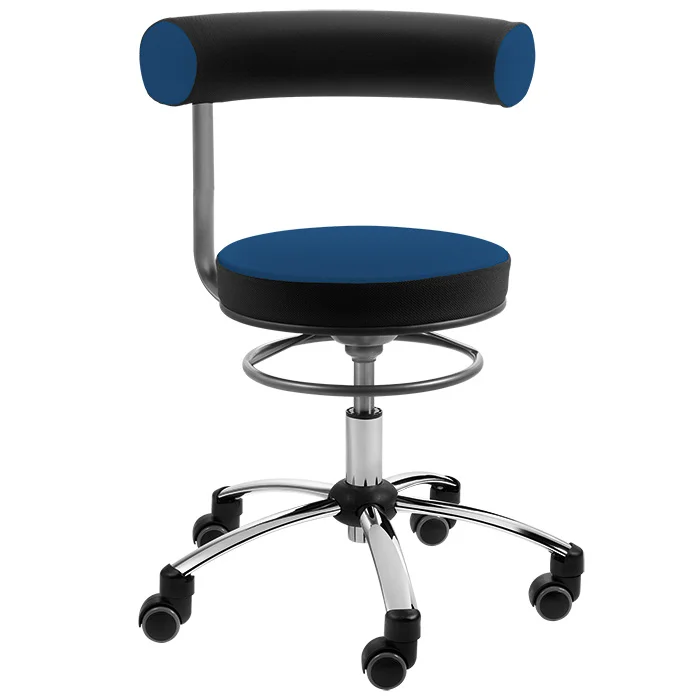 Kunstleder, Stuhl, Drehstuhl, Hocker, SchwarzBlau