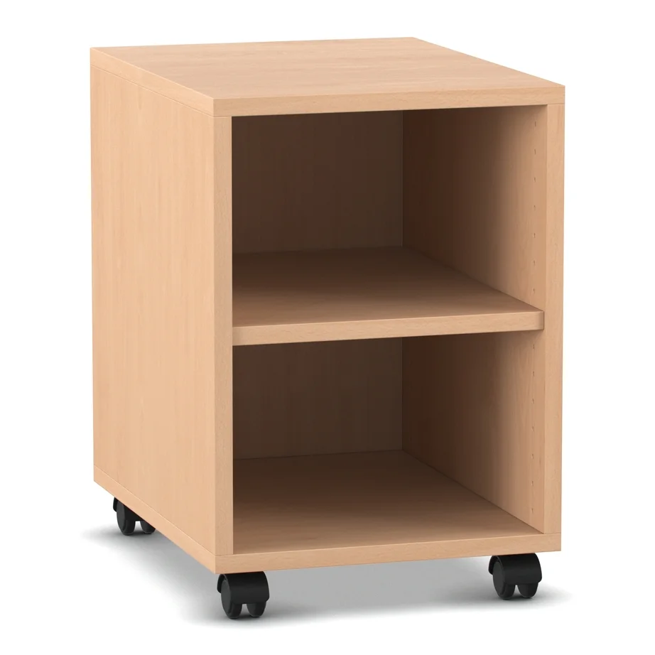 Beistelltisch, Rollcontainer, Holz, offen, 2-stufig