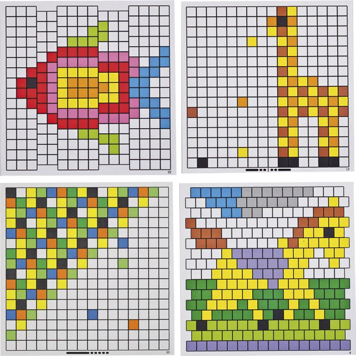pixelkunst, Gitter, Tierform, bunte Muster, Quadrat-Mosaik