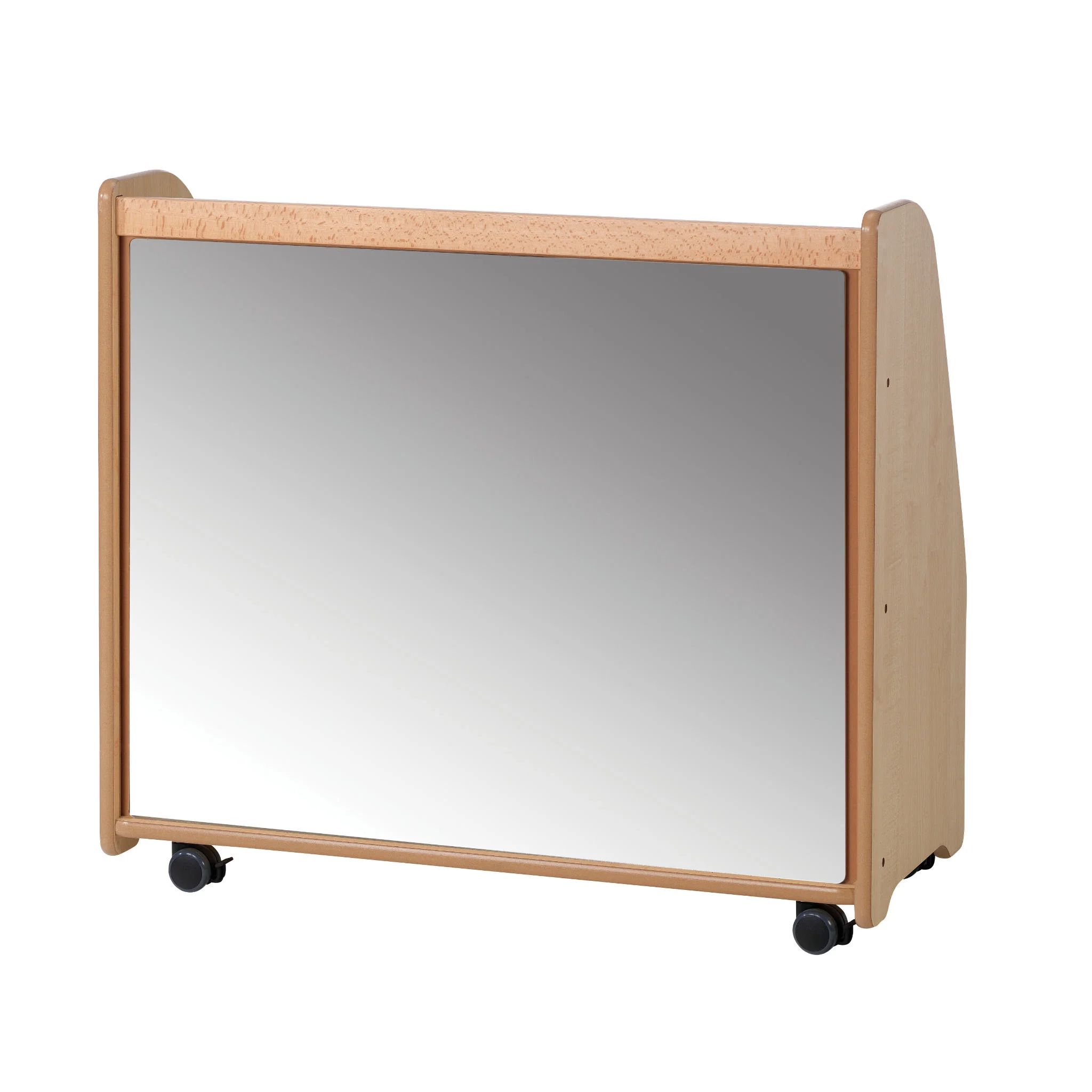 rolltop, Spiegel, Holzrahmen, schiebbar, Rollen