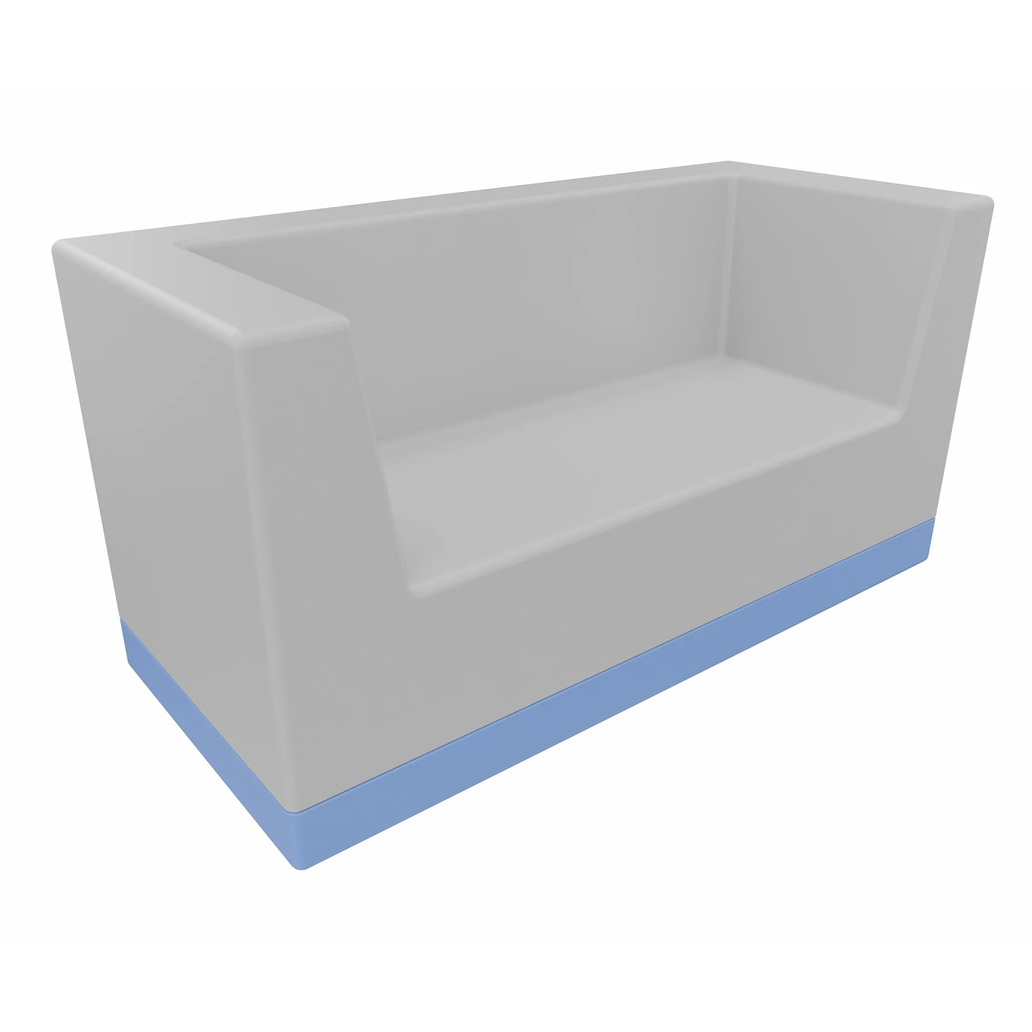 Sofa, Sitzbank, Grau, Blauer Rand, polsterfrei