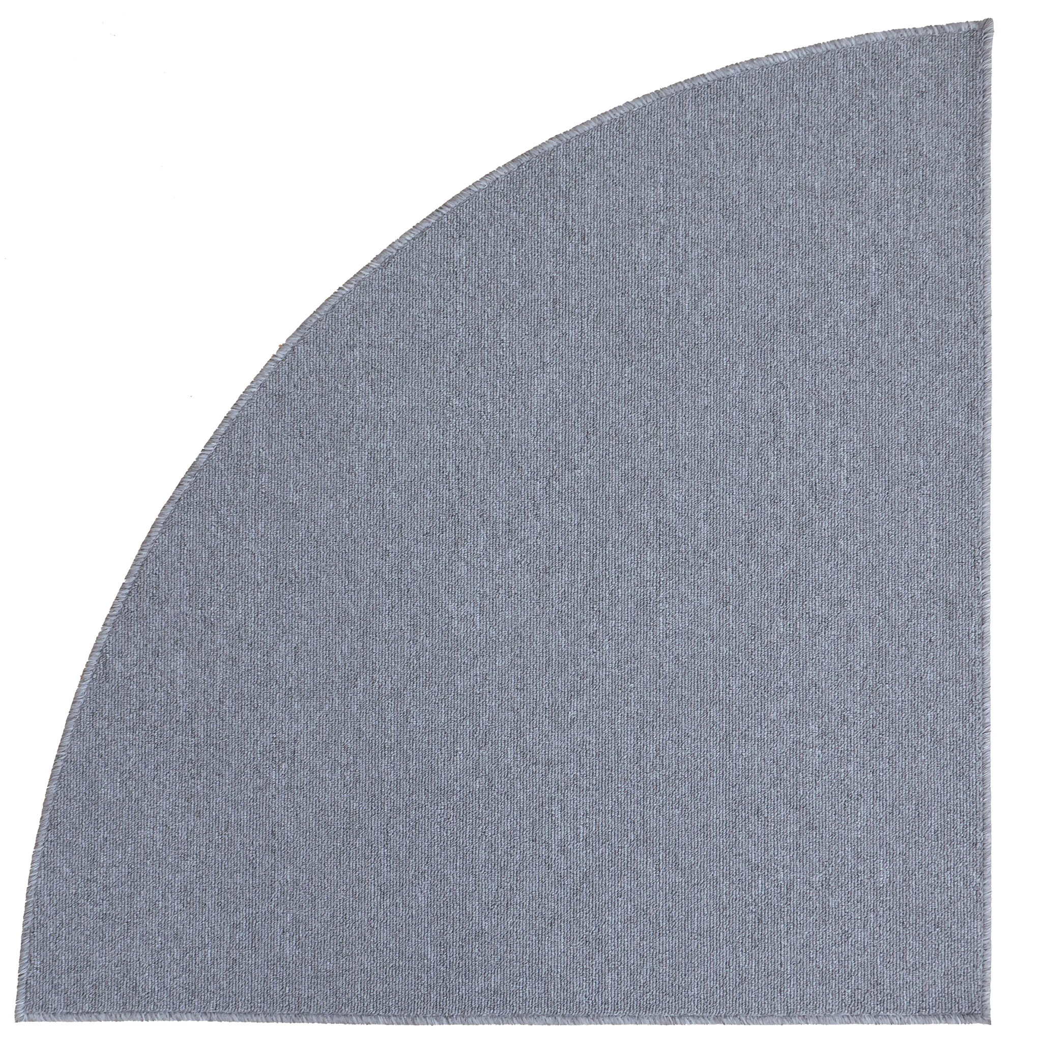 Kurzflor-Teppich Viertelkreis, 2 m, Grau