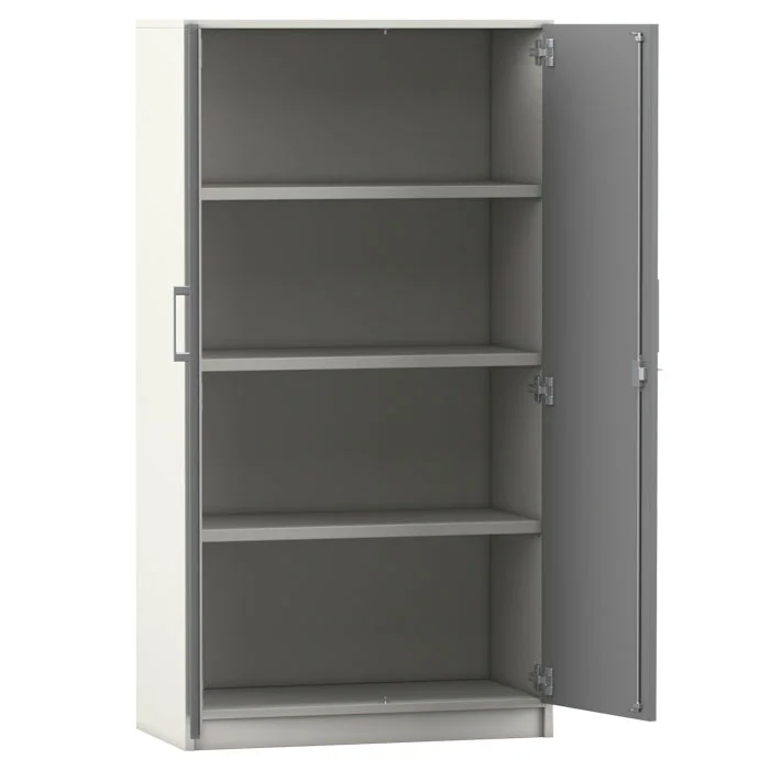 FLEXEO® Office – Drehtüren-Schrank mit 4 Fächern H: 150,5 cm, Buche hell