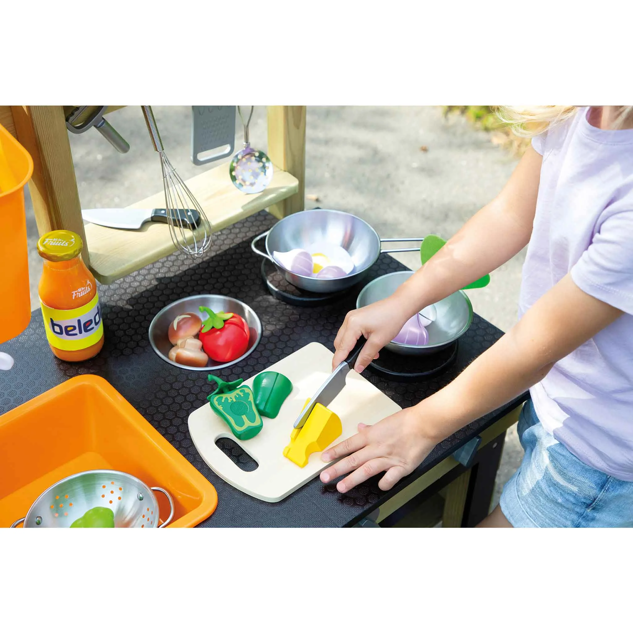 Küche Spielset, Kinderküche, Schnittbrett, Gemüseformen, Kartoffelausstecher