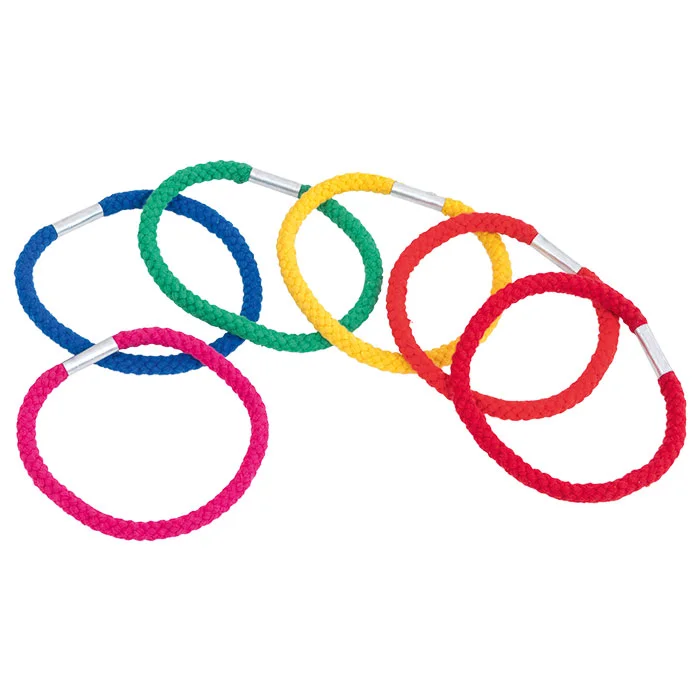 6 Regenbogen-Ringe, aus Baumwolle