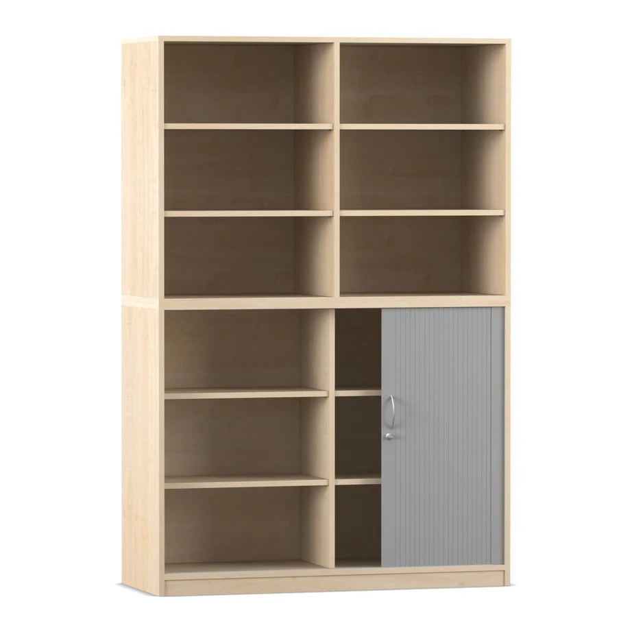 Regal, Schrank, Holzoptik, Offene Fächer, Schrank mit Tür