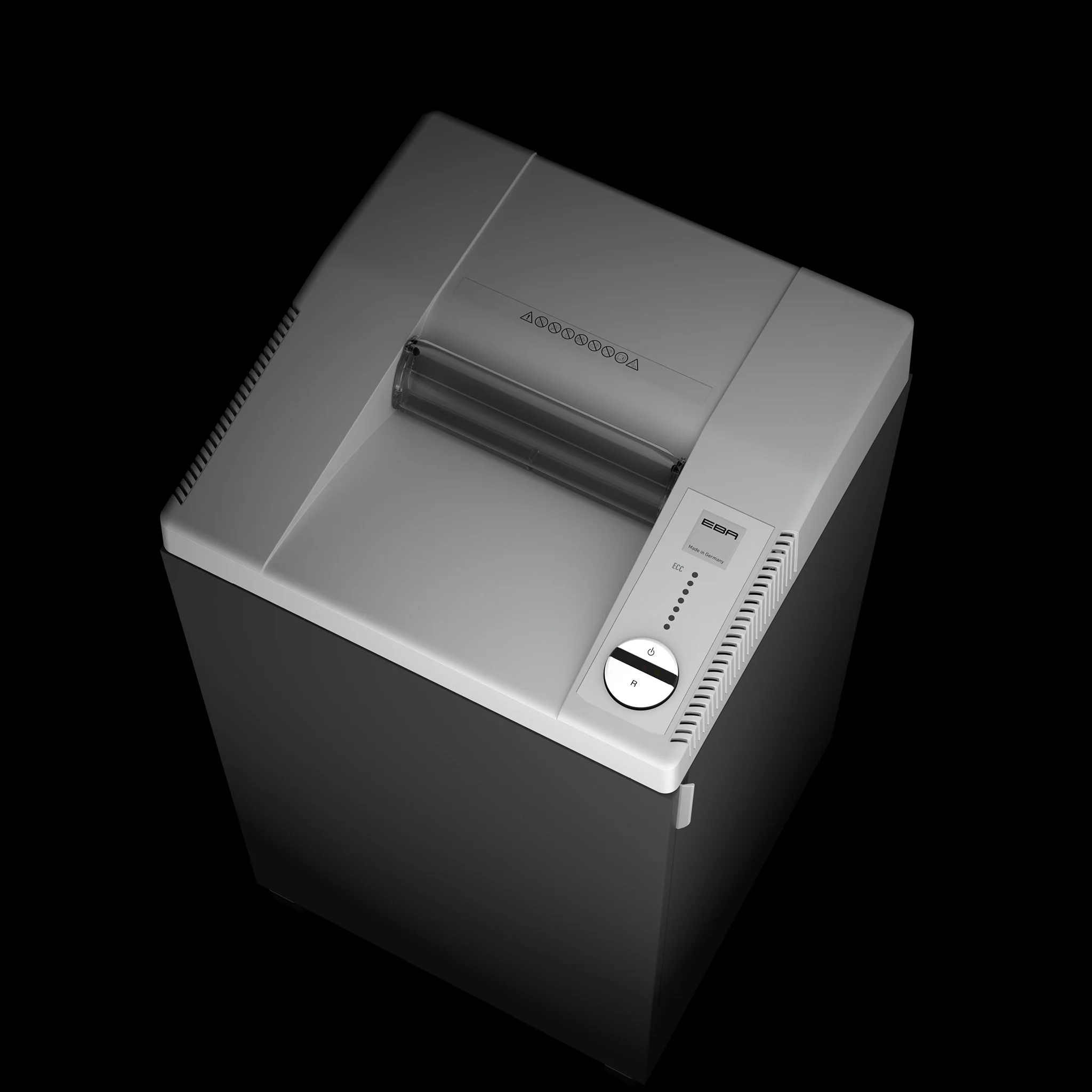 Laboratory centrifuge, Thermal printer, Benchtop centrifuge, Rotating rotor, Control dial