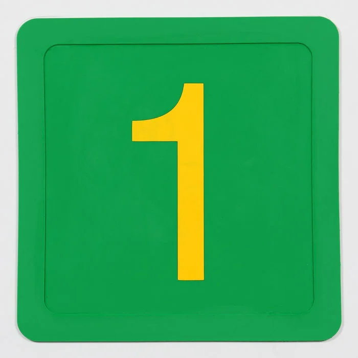 Nummer, Schild, grünes Panel, gelb 1, Karte