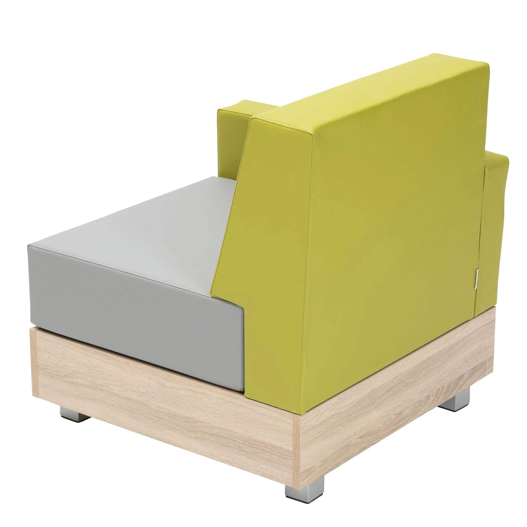 Sessel, Ottomane, Grün, Grau, Holzbasis