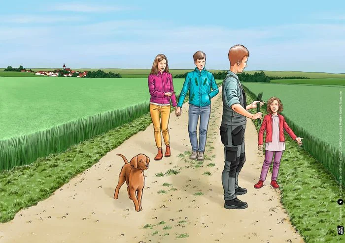 Hunde-Laufweg, Familie, Spaziergang, Parkanlage, Hund