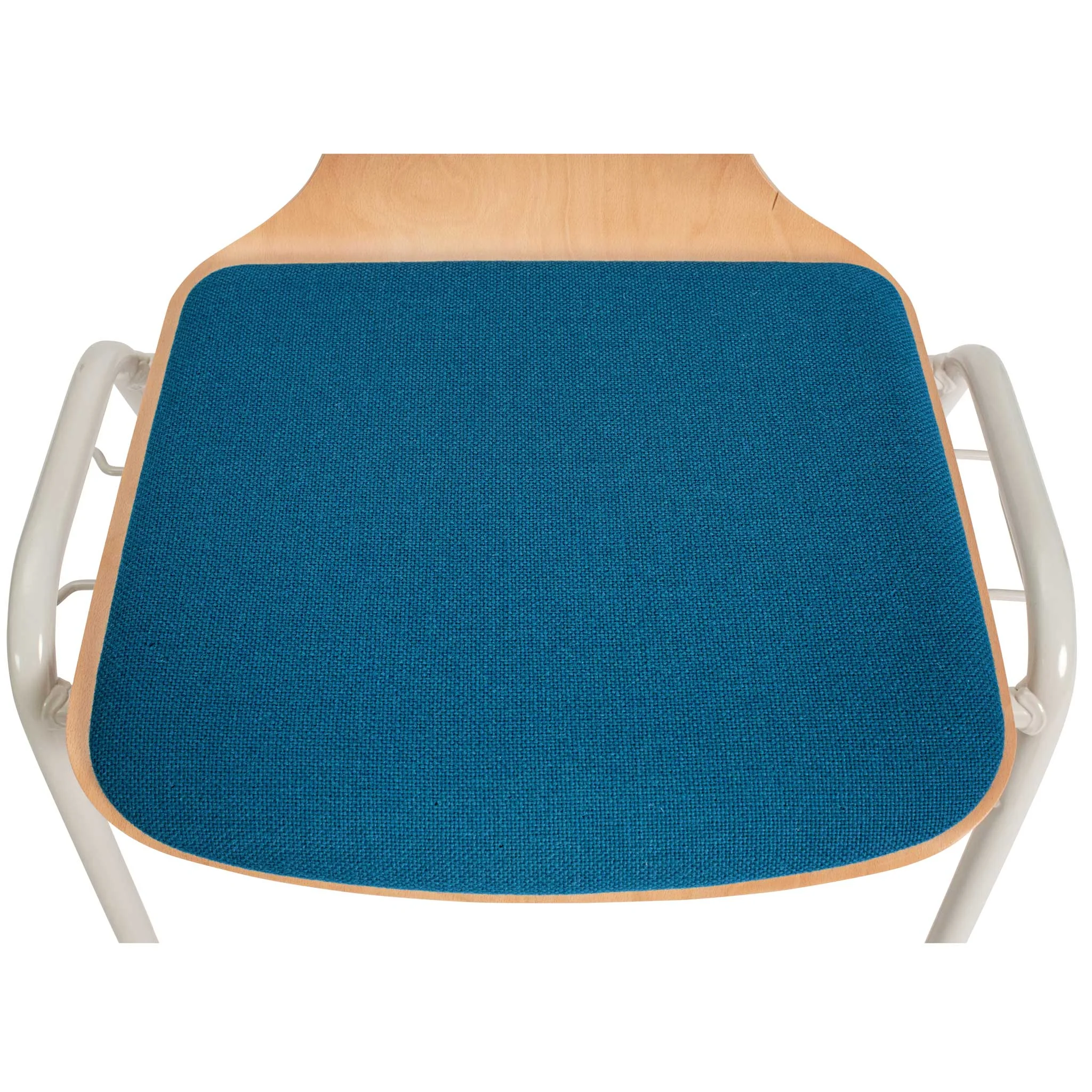 Sessel, Stuhlbezug, Blau, Holzlehne, Textilbezug