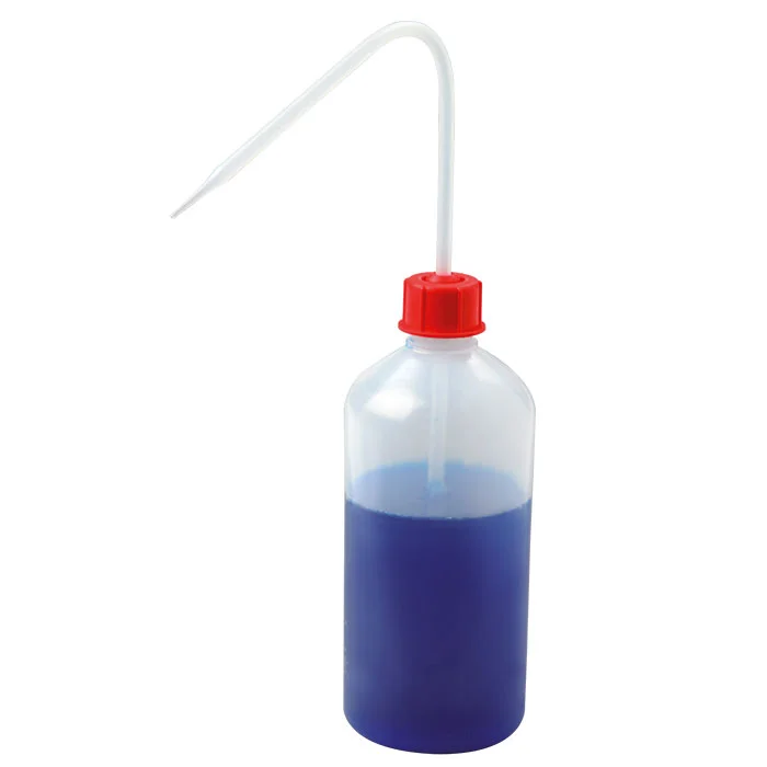 Kunststoffflasche, Spritze, Schwarz/Blau, Laborflasche, Trichterflasche
